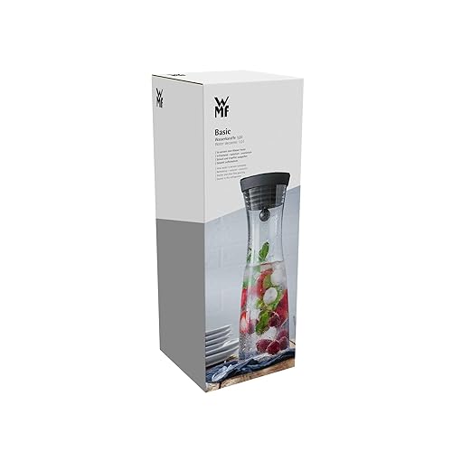WMF Basic Water Decanter 1L Height 29 cm close-Up Stopper glass cromarganA Stainless Steel Silver