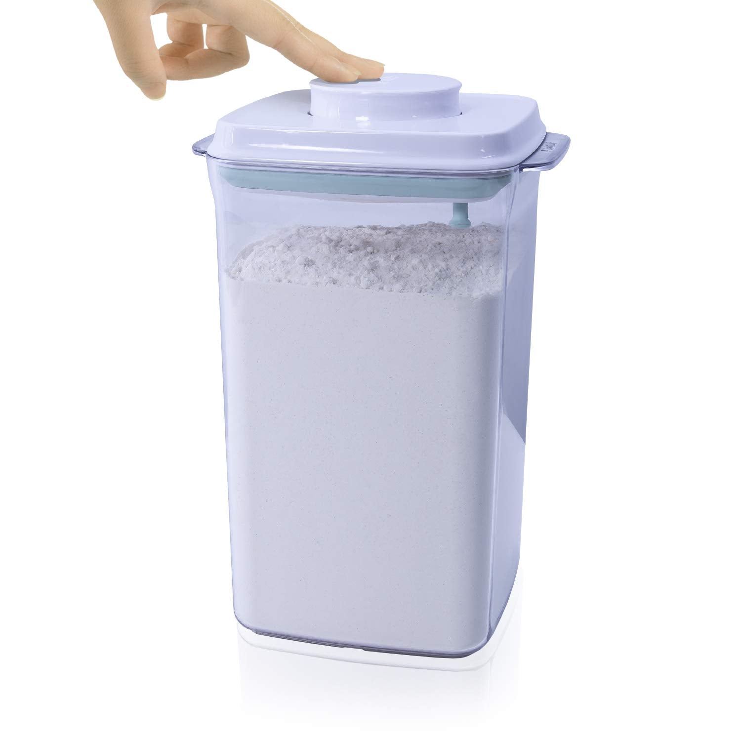 Ichewie - Boptop (1Pc - 5Lb Flour) Airtight Food Storage Container - Mechanical Silicone Seal Canister - Bpa-Free - 4.2Qt