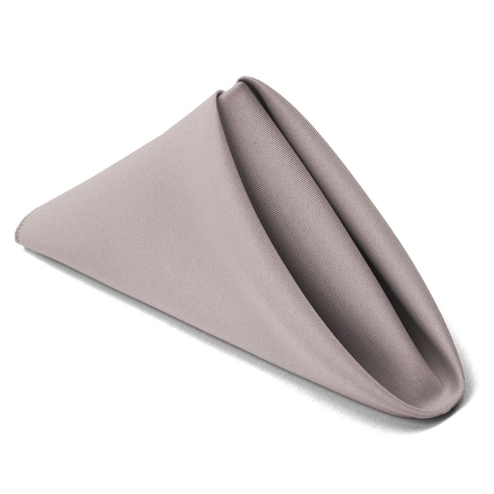 Tablelinensforless 17X17 Inch Polyester Cloth Napkins, Set Of 6 (Silver)