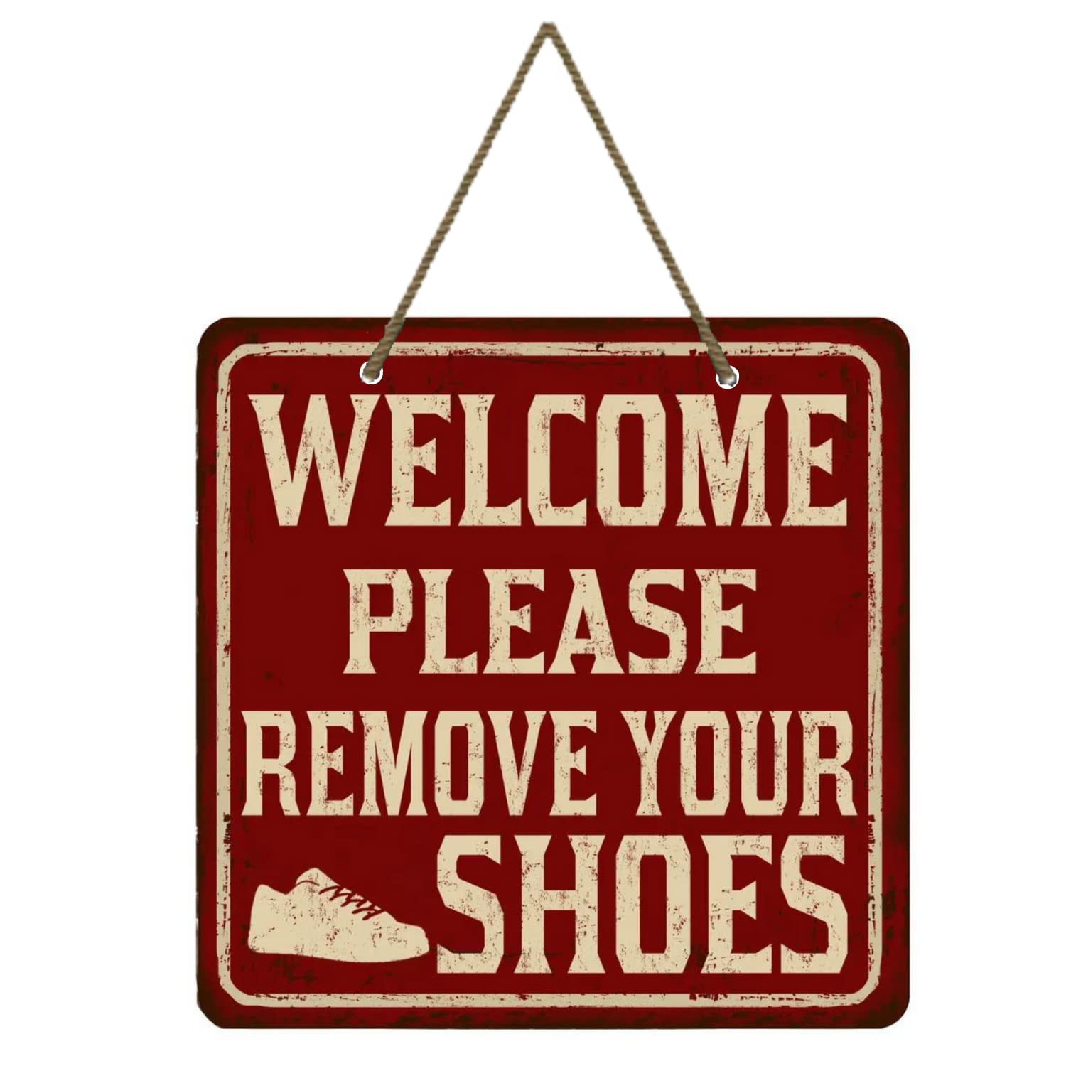 Webelkart Decorative Please Remove Your Shoes Wooden Wall Hanging For Home, Office, Shop And Clinic,Wooden Wall Sculpture - 9.5