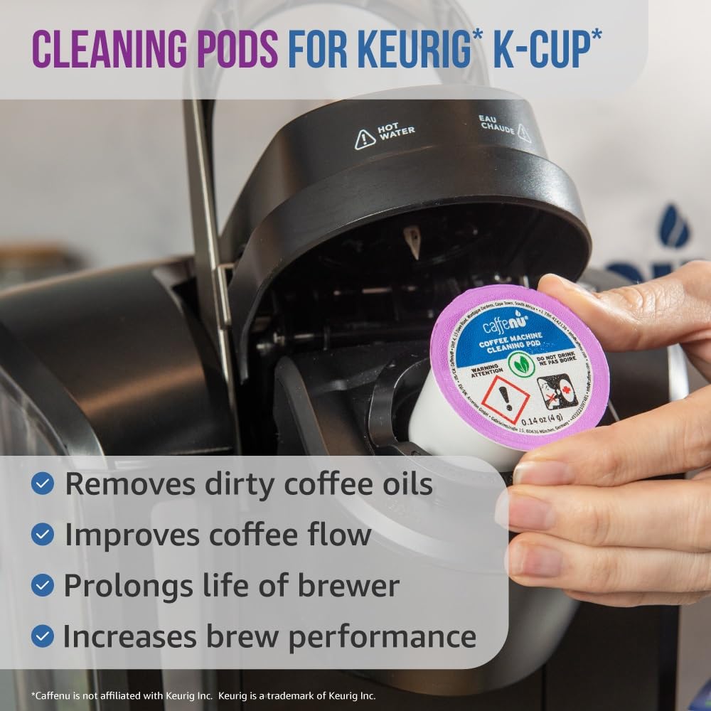 8-Pack Of Keurig Cleaning Pods For Keurig 1.0 & 2.0 Machines - K Cup Cleaner Pods Removes Stale Coffee Residue & Stains - Keurig