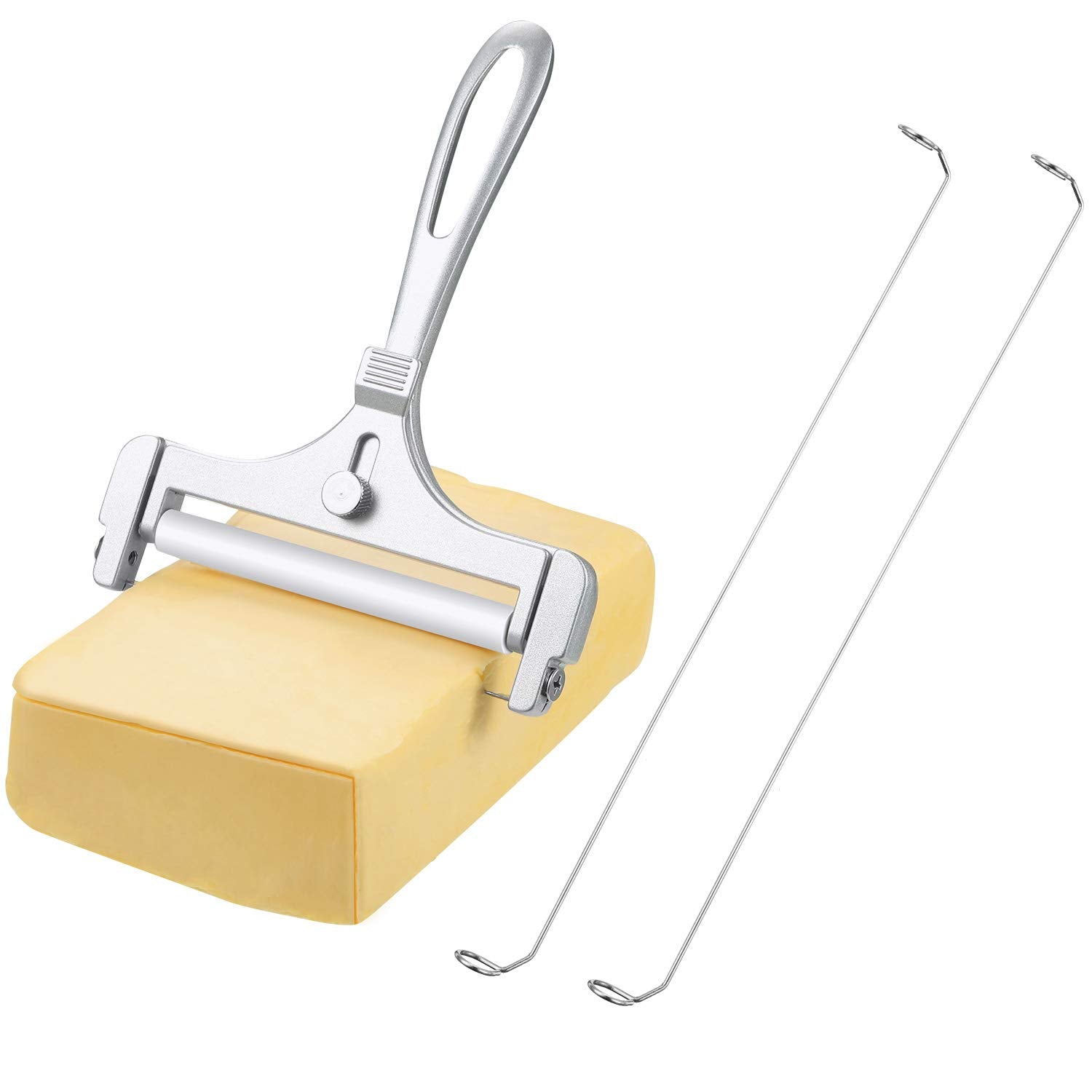 Cheese Slicers For Block Cheese Heavy Stainless Steel Wire Cheese Adjustable Thickness Cheese Cutter Kitchen Cheese Slicers Cutt