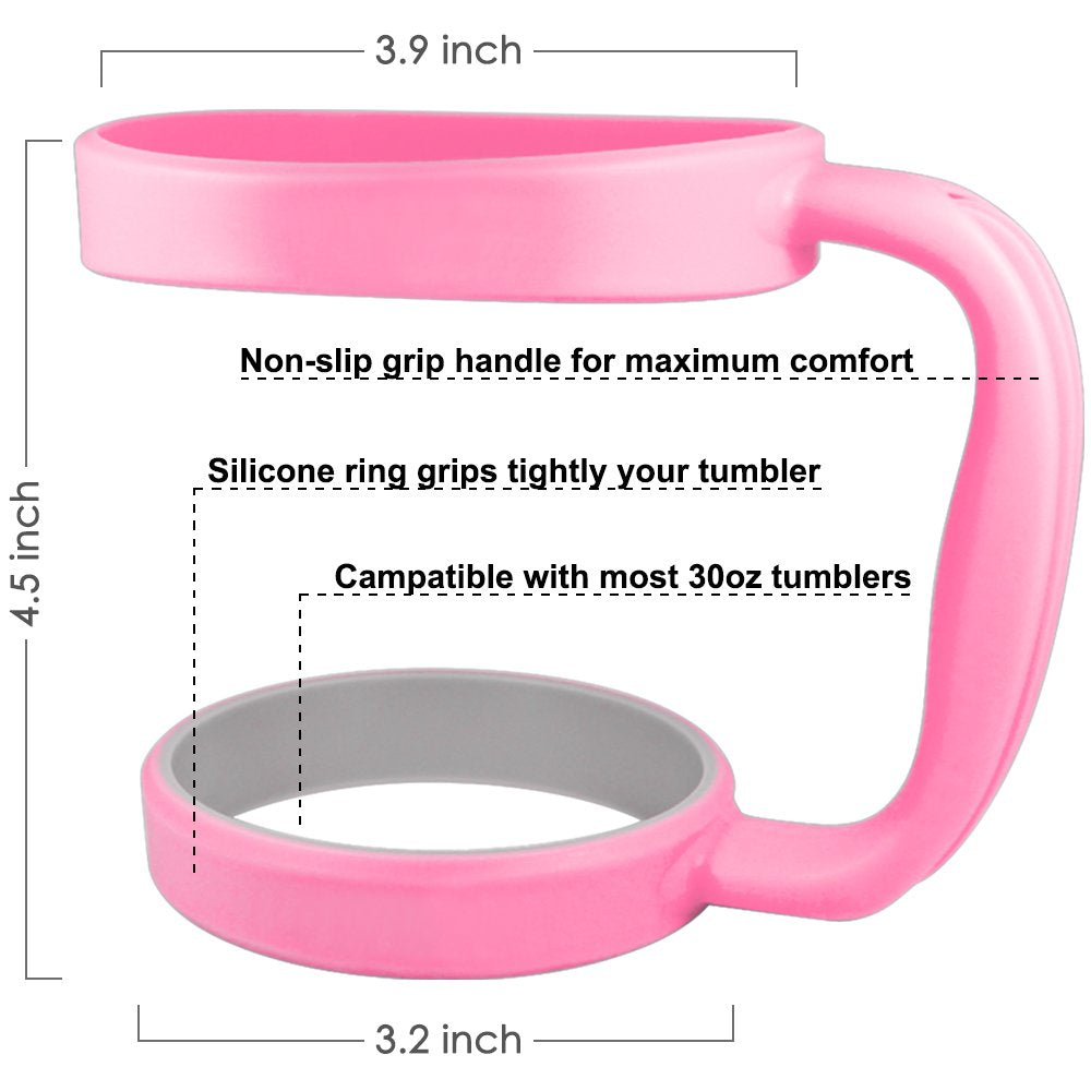 3 Pack 30Oz Tumbler Handles, Danzix Mug Handle Or Cup Holder Replacement- Black, Pink,Blue