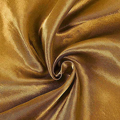 Balsacircle 90X132 Inch Gold Satin Rectangle Tablecloth Table Cover Linens For Wedding Table Cloth Party Reception Events Kitche