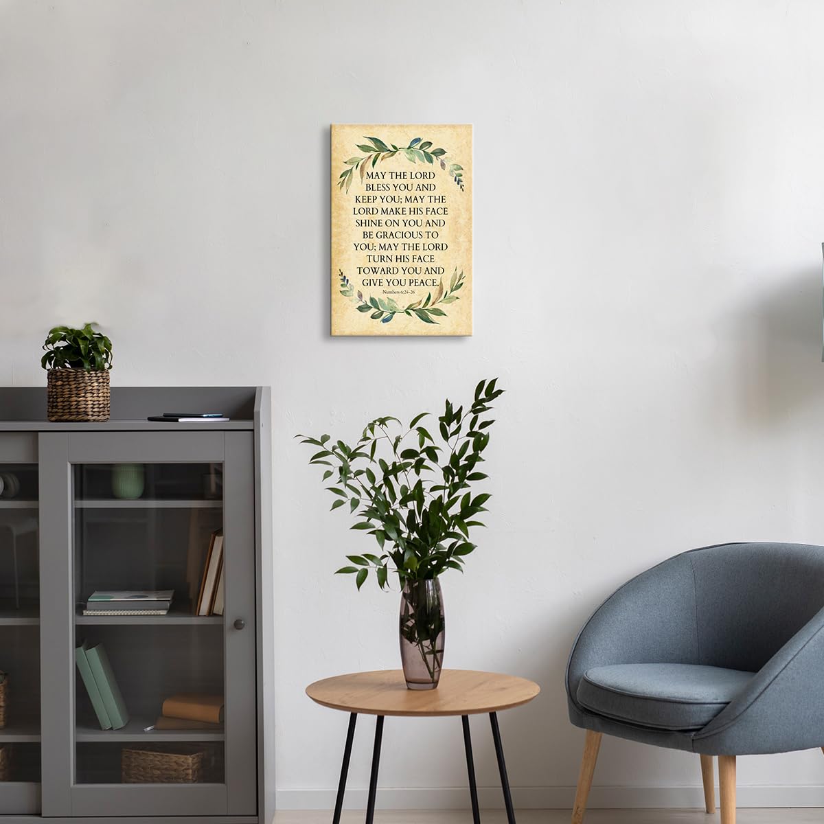 Neteydey May The Lord Bless You And Keep You Numbers 6 24-26 Wall Art Bible Verse Poster Framed Quotes Wall Art Inspirational Po