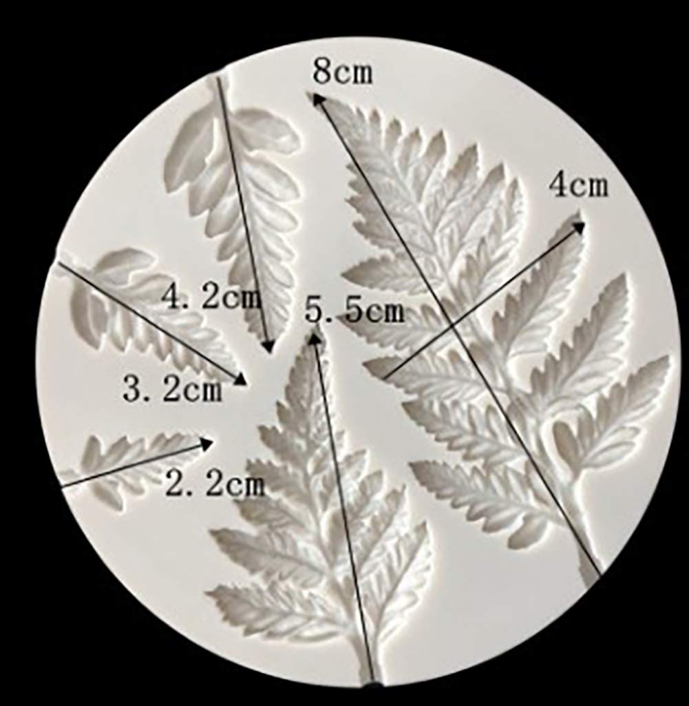 Hengke 2 Piece Leaf Fondant Silicone Mold, Fern Mold 3D Mini Maple Shaped Leaves Diy Cake Mold Cupcake Decoration, Gum Paste Fon