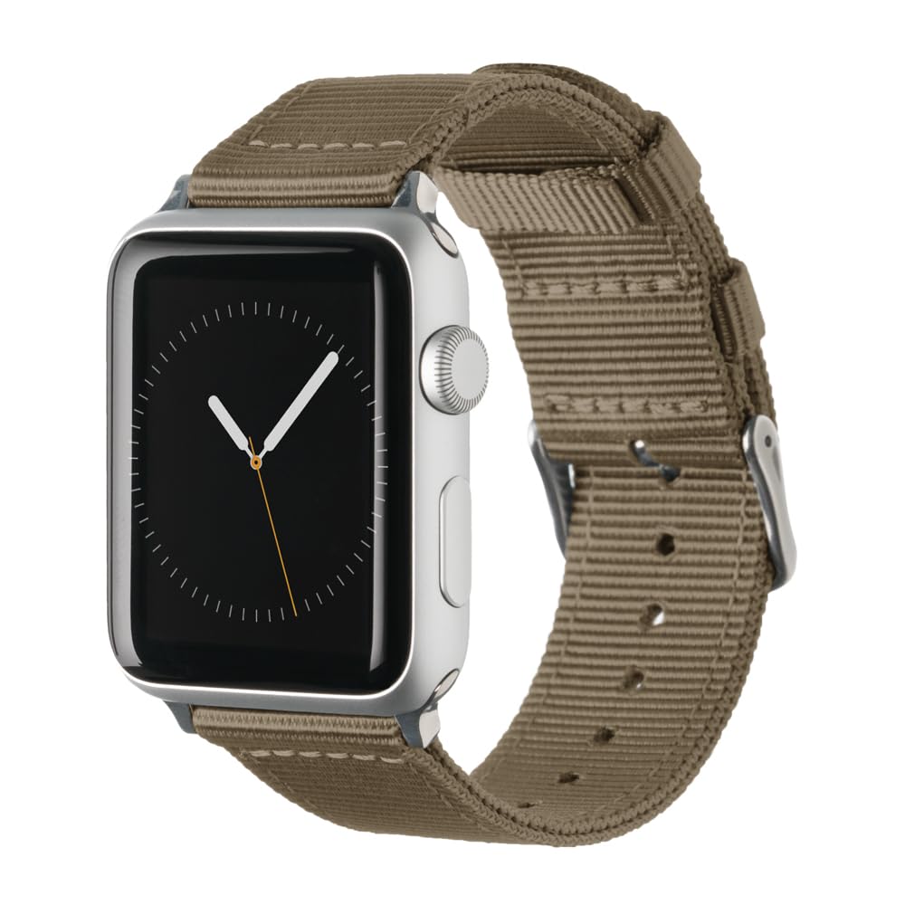 Archer Watch Straps - Premium Nylon Replacement Bands For Apple Watch (Khaki, Stainless, 424445Mm)