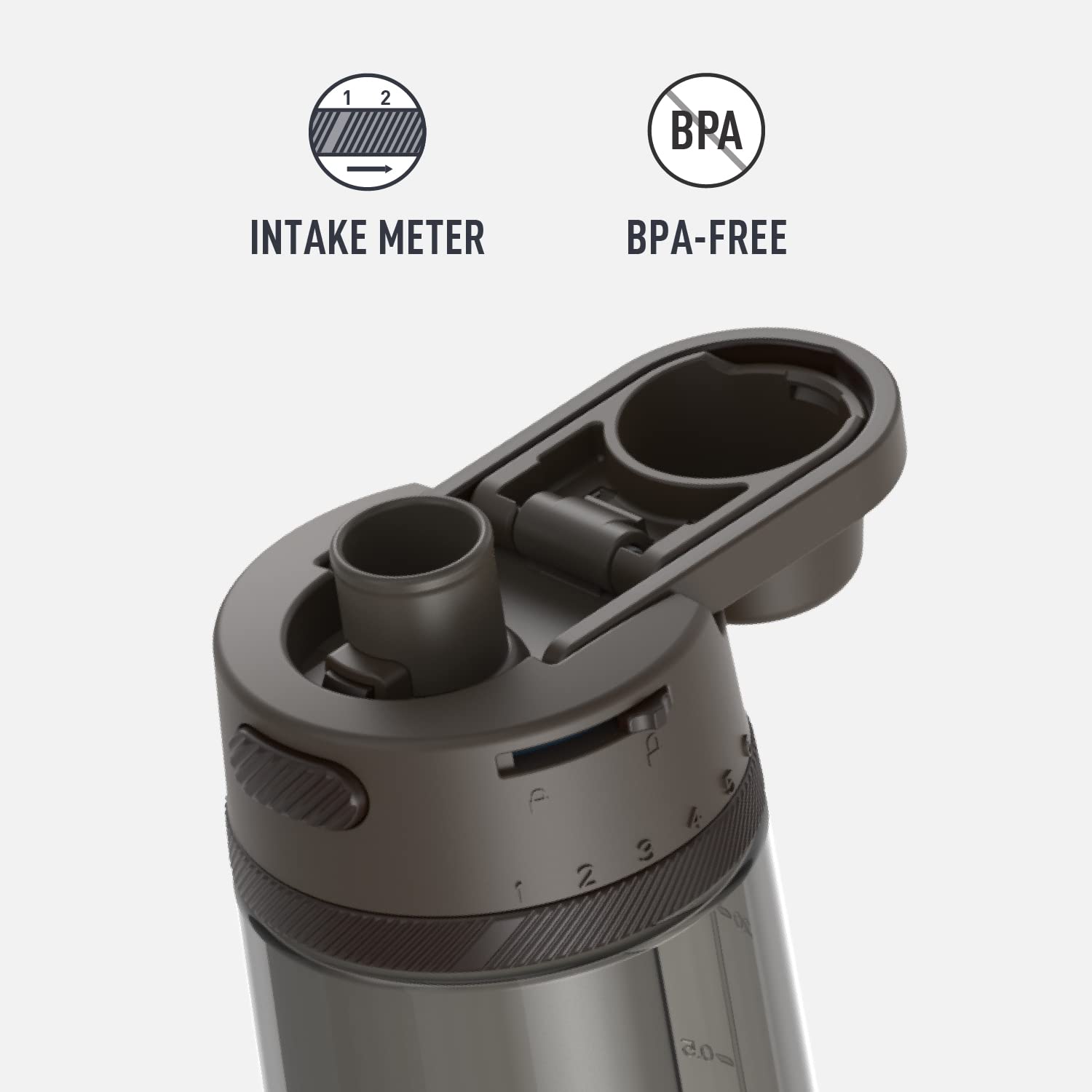 Thermos Alta Series Hydration Bottle With Spout 40 Ounce, Espresso Black