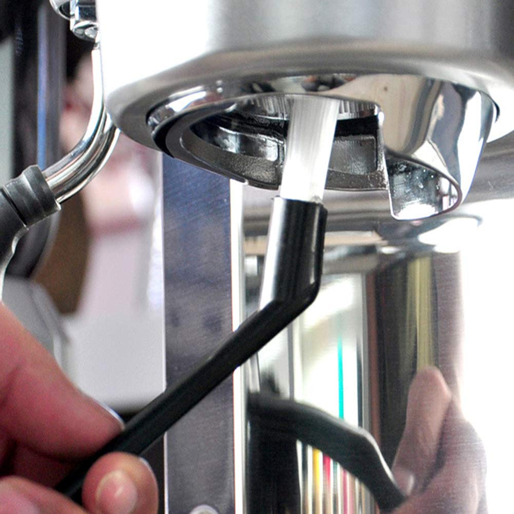 ACKLLR Coffee Grinder Cleaning Brush  Heavy Wood Handle & Natural Bristles Wood Dusting Espresso Brush and Nylon Espresso Machine Brush with Spoon for Bean Grain Barista Pasta Makers Home Kitchen