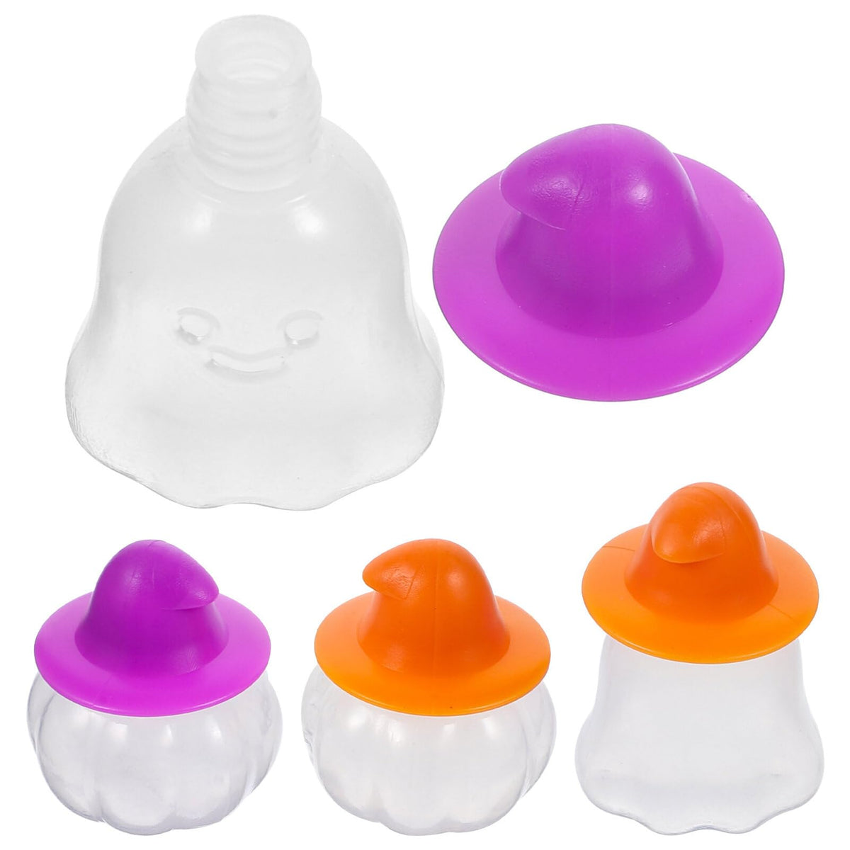 Hemoton 4Pcs Squeeze Salad Dressing Bottles Halloween Pumpkin Shape Portable Sauce Bottle Condiment Bottles Dressing To Go Condi