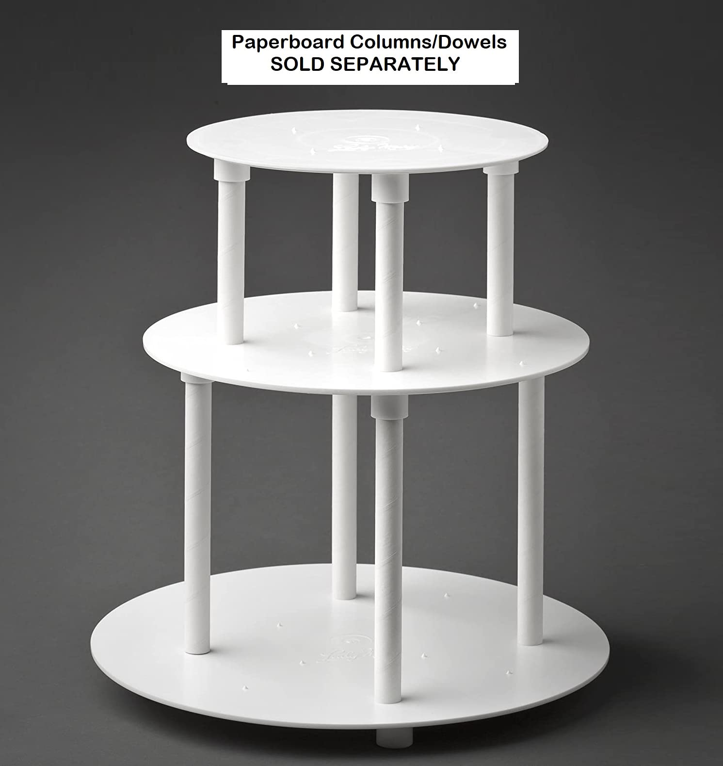 Ateco Lady Mary Plastic Cake Separator Plates, Inch, Set Of 4-6'', 8'', 10'', 12'', White