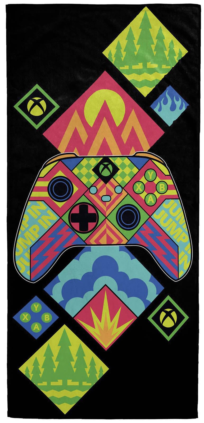 Jay Franco Xbox Kids Bath Pool Beach Towel - Super Soft & Absorbent Video Game Controller 100% Cotton Towel, Measures 28 X 58