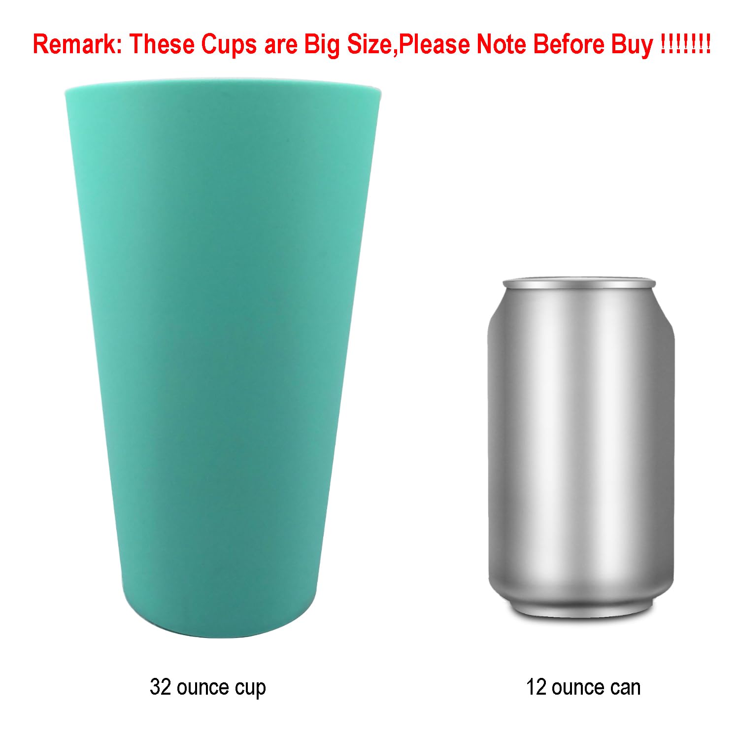 Yuyuhua 32-Ounce Plastic Tumblers Reusable Dishwasher Safe Bpa Free Set Of 12 Multicolor Large Drinking Cups