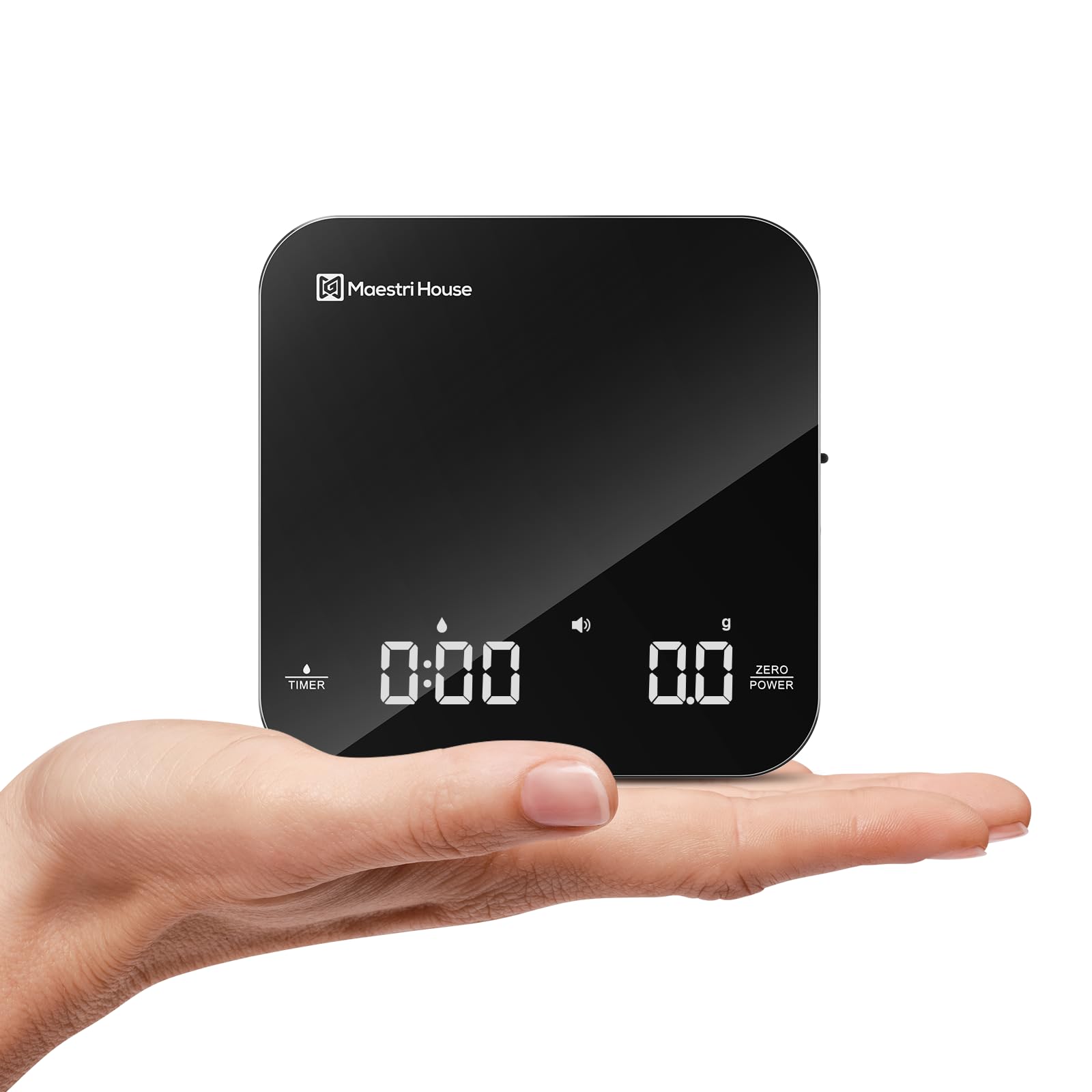 Rechargeable Mini Coffee Scale With Timer, Maestri House Espresso Scale, 2Kg/0.1G Accurate Scale For Espresso And Pour-Over Coff