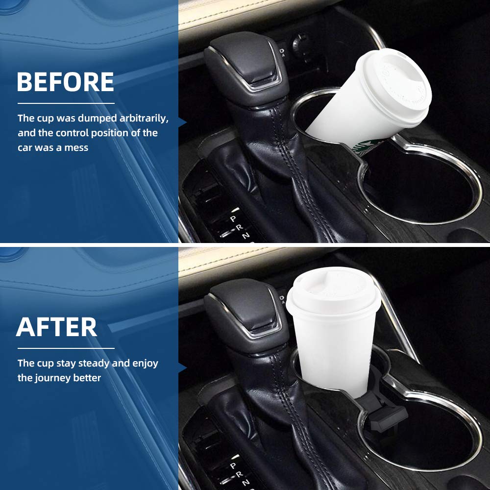 JoyTutus Cup Holder Compatible with Highlander 2014-2020  Upgraded Cup Holder Insert More Steady  Center Console Cup Holder Insert Divider  Replacement for Highlander Accessories