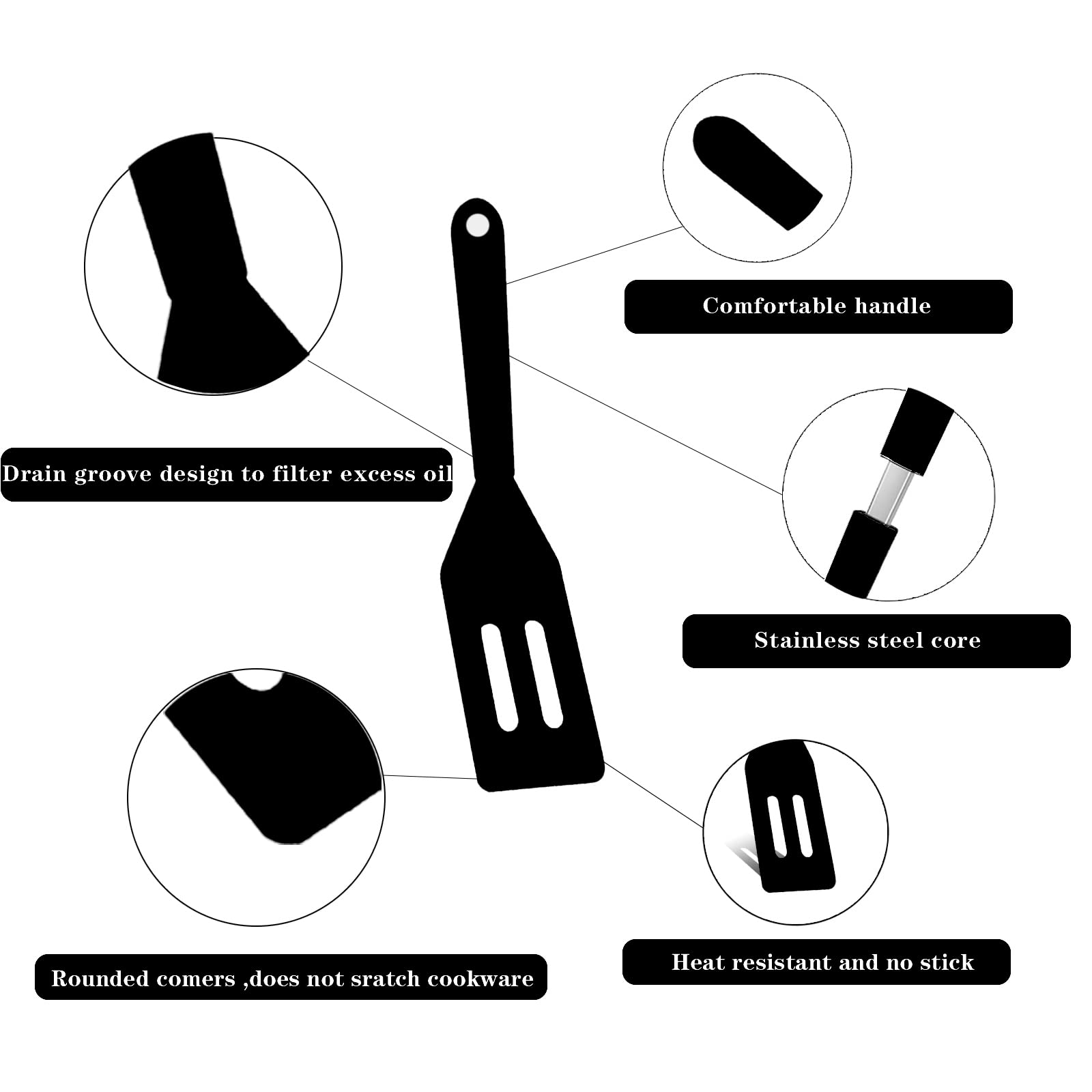 Mini Brownie Serving Spatula, Cookie Silicone Spatulas Flexible Nonstick Silicone Serve Turner Heat-Resistant For Flip Egg In Sm