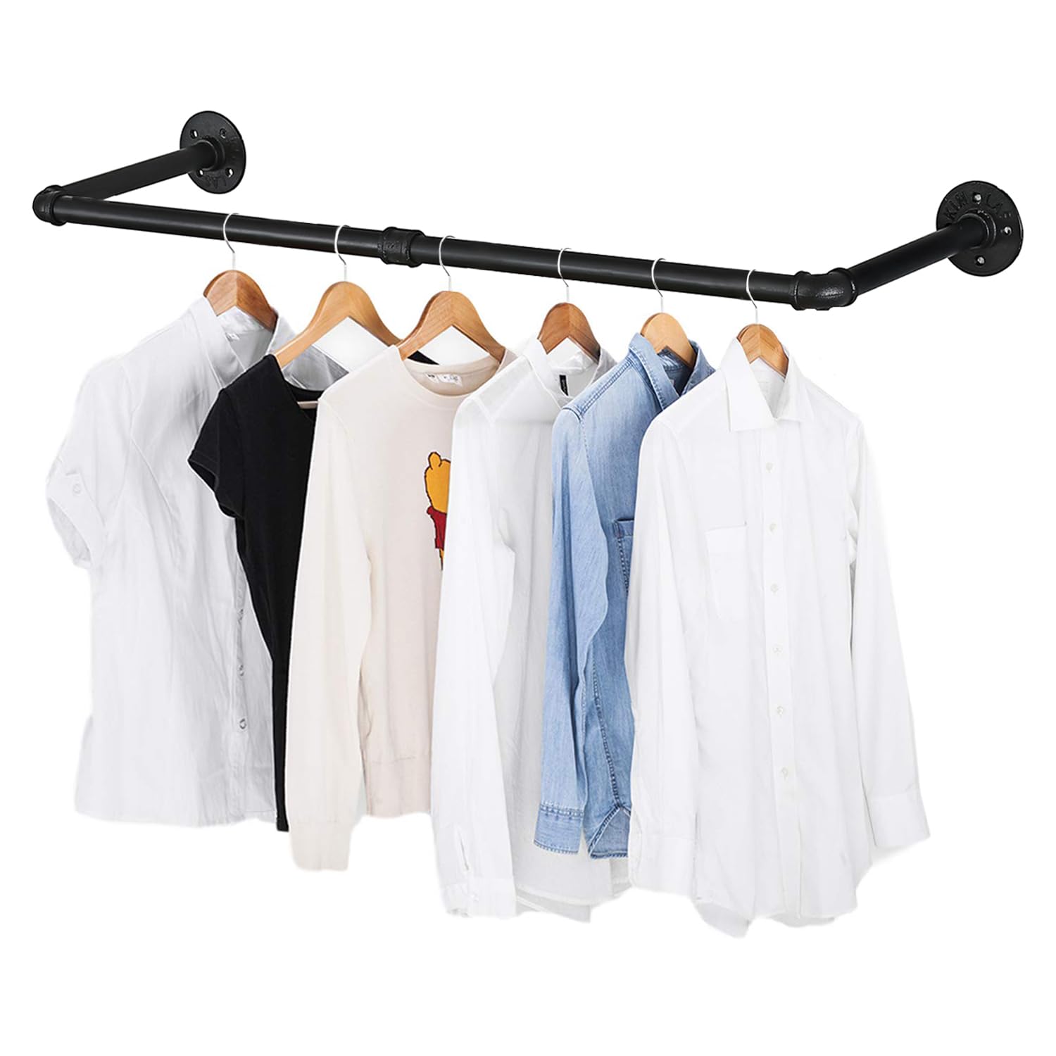 Oroonoko 36Inch Industrial Pipe Clothes Rack Wall Mount For Hanging Rod Bar For Laundry Room Up To Max Load 135Lb