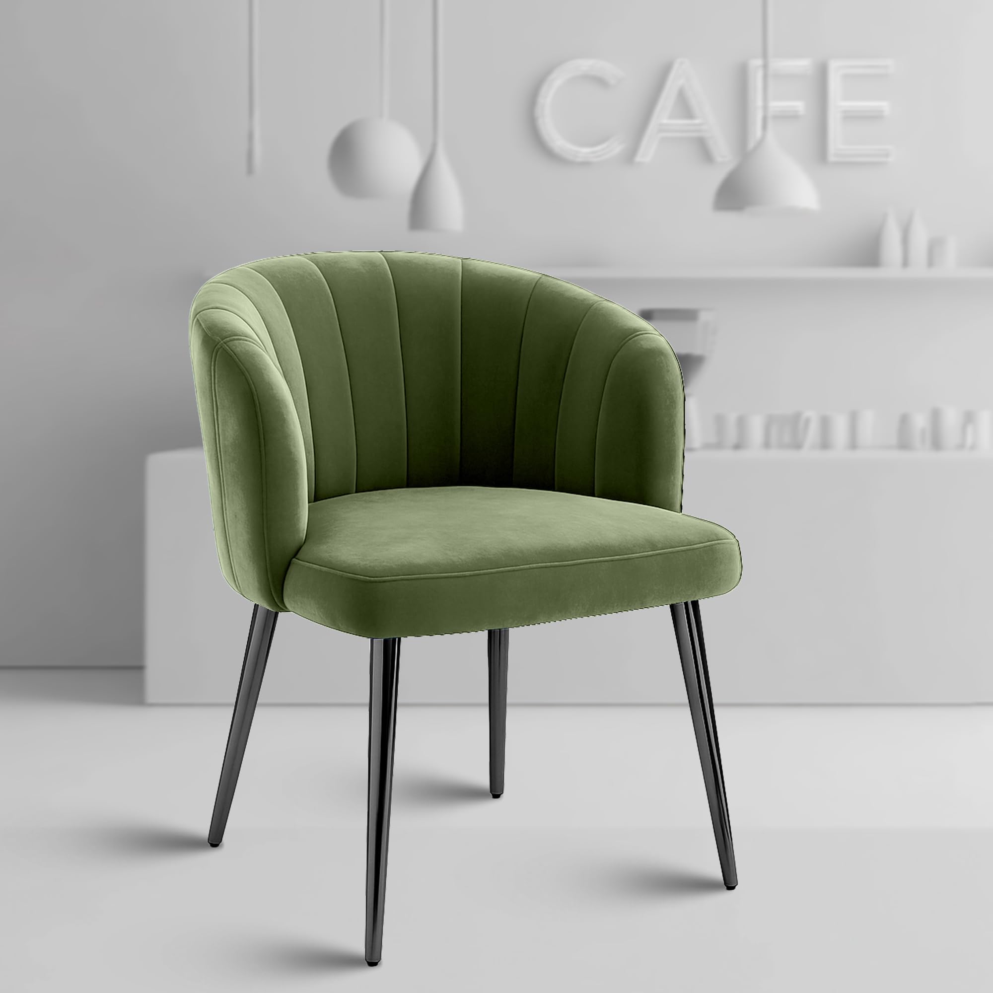Rose Fire Cafe Chair | Kitchen | Breakfast | Living Room | Modern Velvet Dining Chair | Restaurants (1, Turqouise Green, Plain V