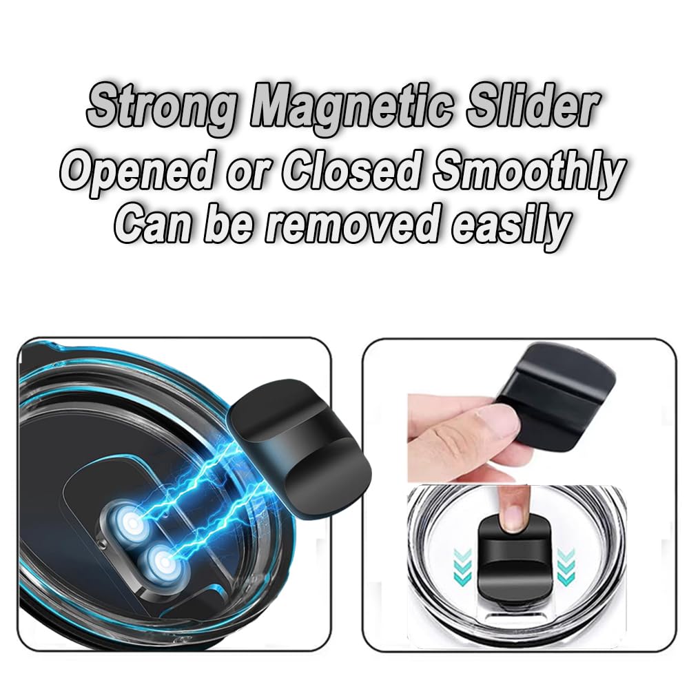 Replacement Yeti Tumbler Lid, 2Pcs 20Oz Yeti Tumbler Magnetic Slider Replacement, Great Spill Proof Effect Coffee Cup Lids With