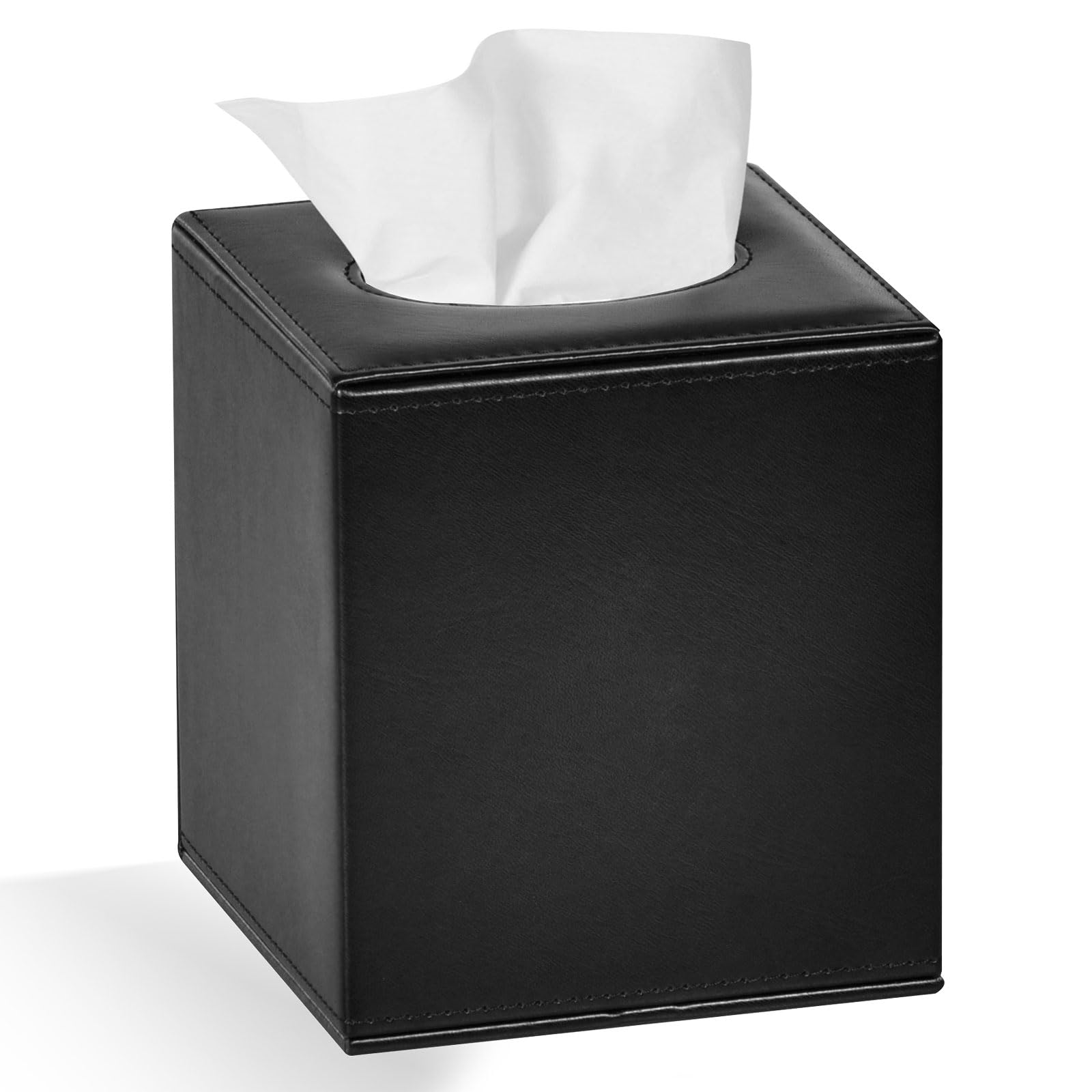 Colylan Tissue Box Cover Square Tissue Box Holder For Bathroom (Black)