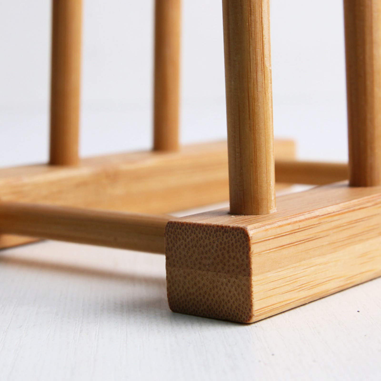 Kunovo Bamboo Dish Rack,Pot Lid/Plate/Cutting Board Organizer For Kitchen Cabinets,Bottle Drying Holder (4G)