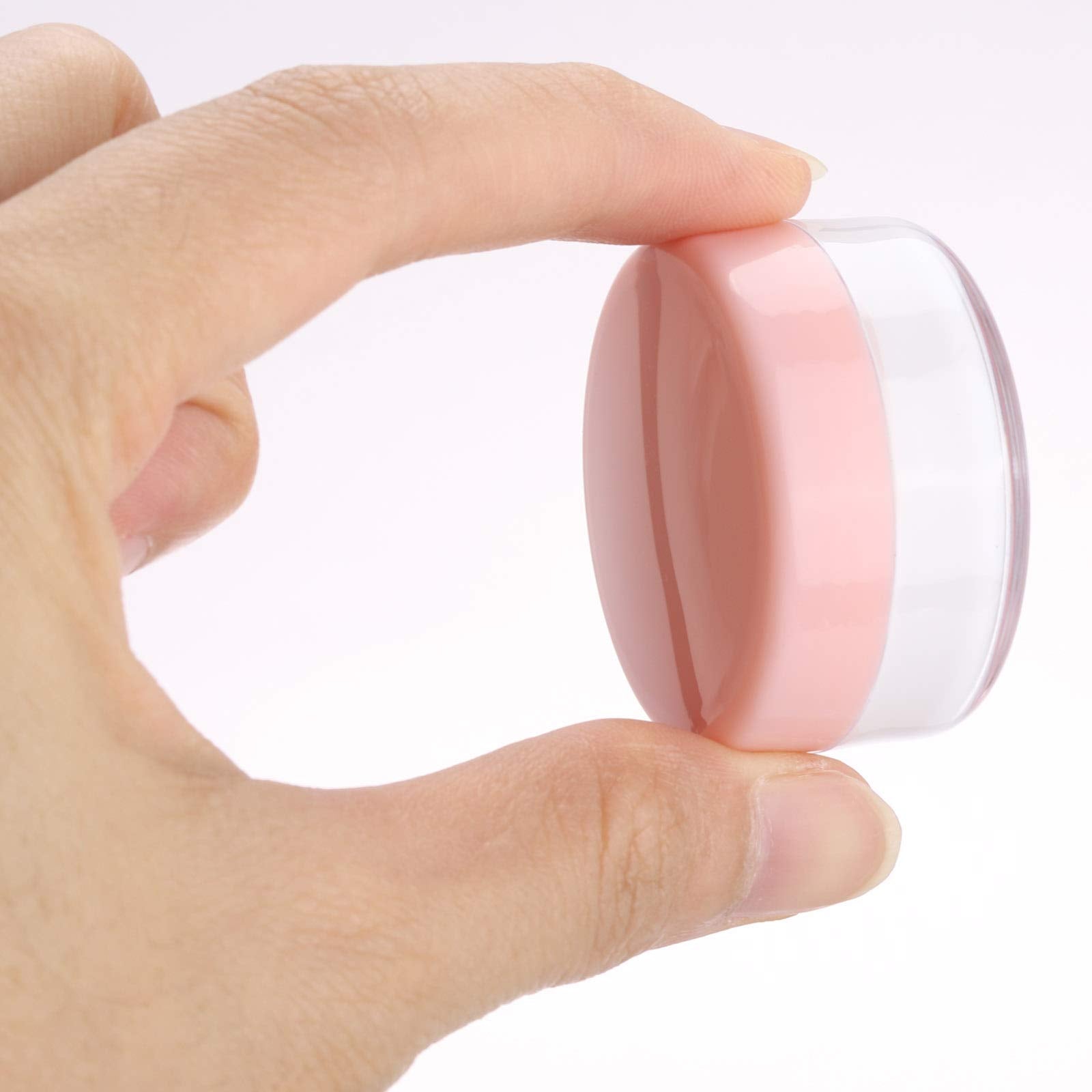 100 Count Sample Containers With Lids, 10 Gram Small Plastic Makeup Jars Lip Scrub Cosmetic Container - Pink