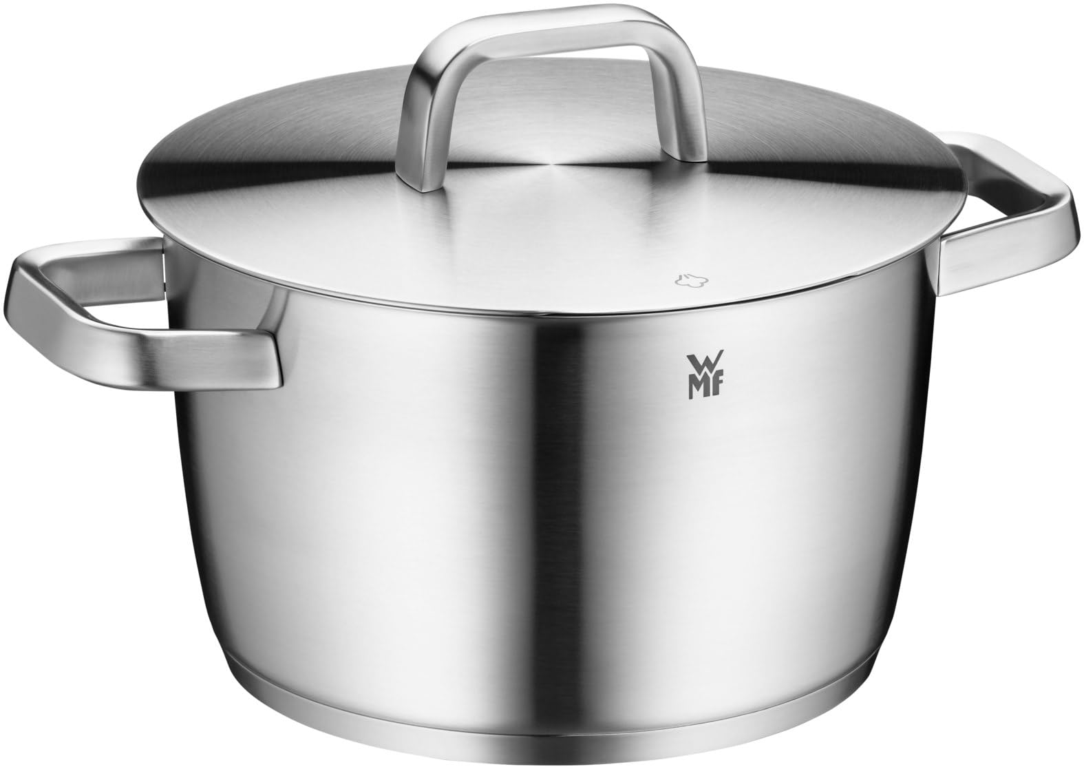 WMF Iconic Cooking Pot Large 22 cm Metal Lid Induction Casserole Pot 4.7 L Large Pot Polished Cromargan Stainless Steel Uncoated