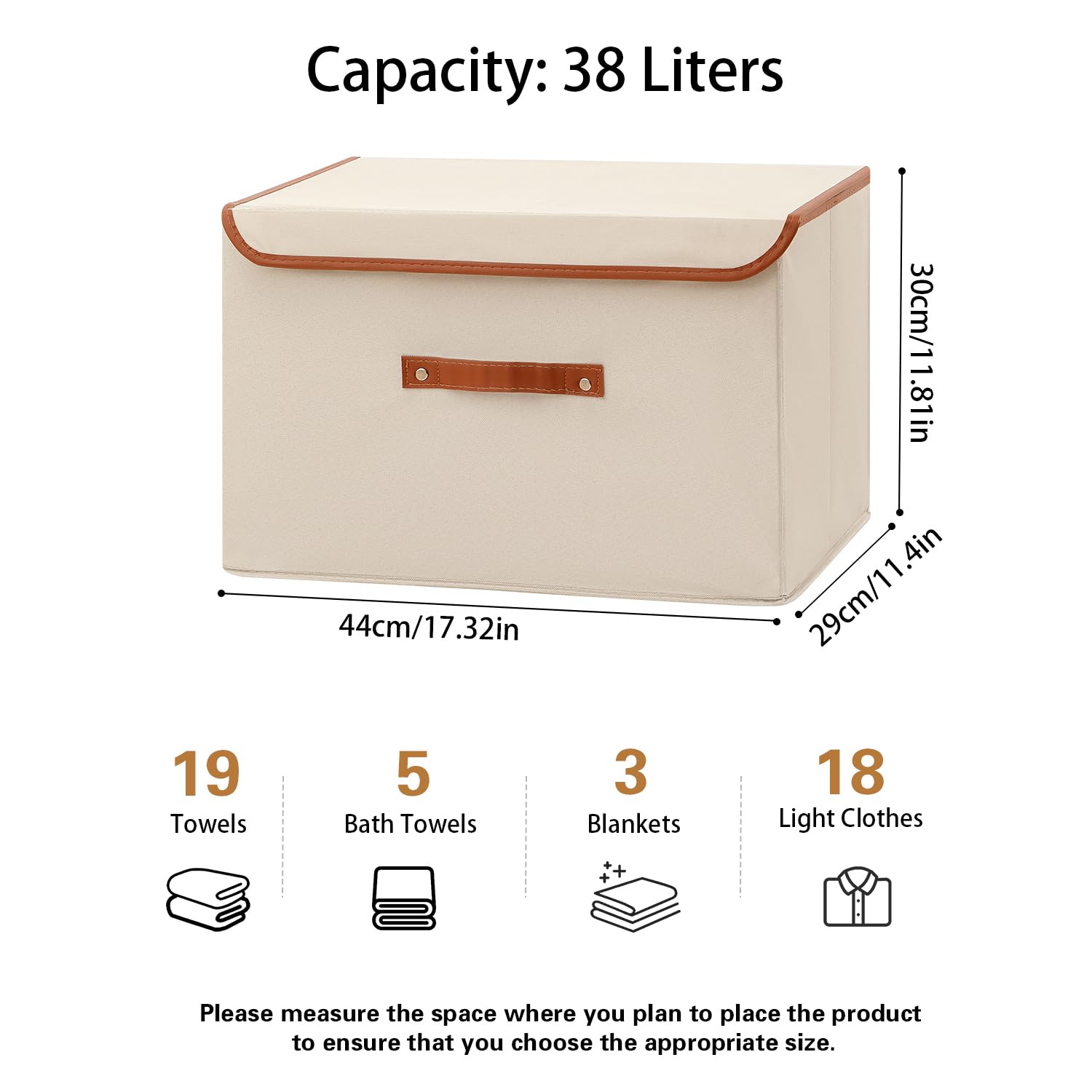 Tuza 4 Pack Large Fabric Storage Bins With Lids, Foldable Storage Boxes With Lids For Organizing, Decorative Storage Boxes With