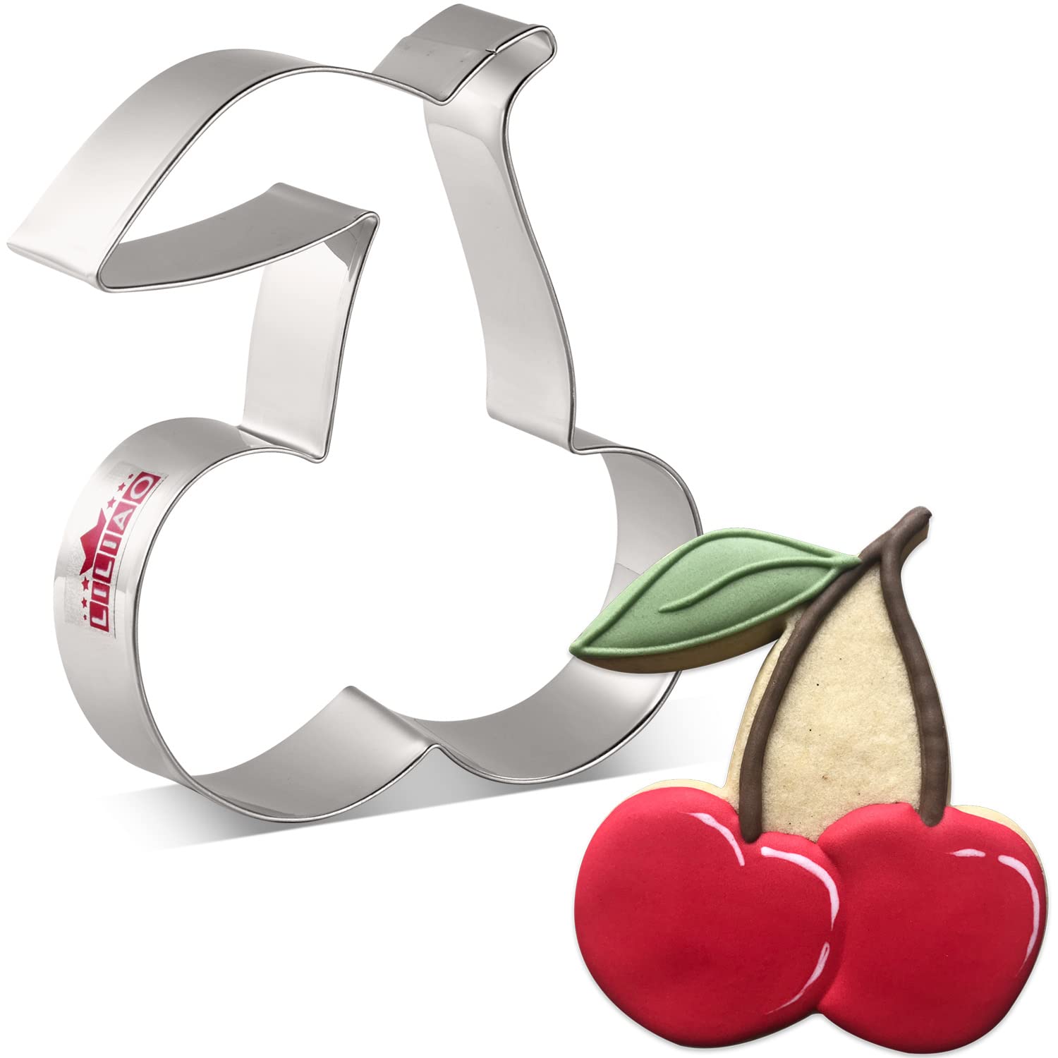 Liliao Cherry Cookie Cutter  4 X 3.7 Inches  Stainless Steel