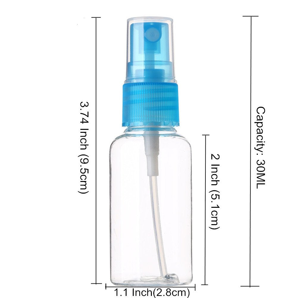 SINIDE Spray Bottles 30ml/1oz  4 Pack Clear Empty Fine Mist Plastic Mini Travel Bottle Set  Portable Refillable Makeup Sprayer Containers for Perfume  Liquids  Aromatherapy  Small Size