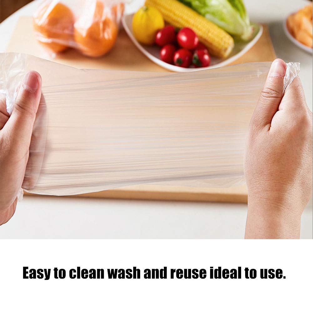 Besteasy Plastic Produce Bag, 12'' X 16'' Clear Plastic Produce Bags On A Roll, Durable Plastic Bags For Bread Fruits Vegetable