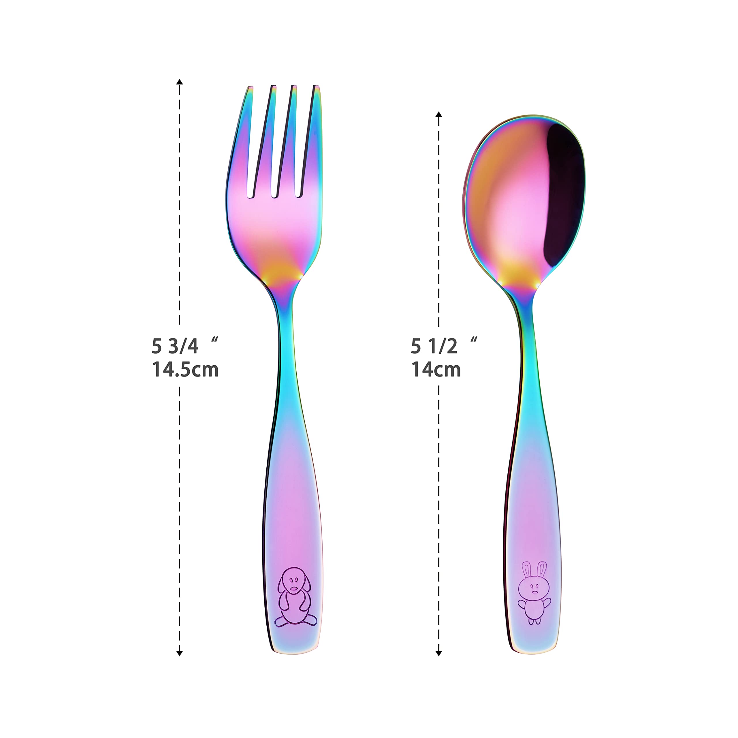 ANNOVA Kids Silverware Children's Safe Flatware Set Stainless Steel - Children Forks And Dinner Spoons, Toddler Utensils, Metal
