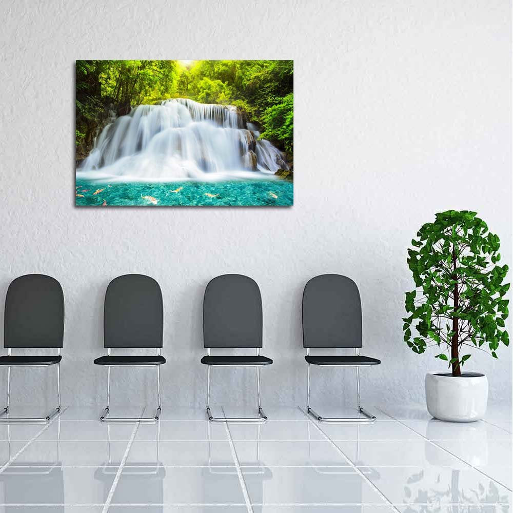 Pitaara Box Huai Mae Kamin Waterfall in Kanchanaburi Thailand | Peel & Stick Vinyl Wall Sticker for Bedroom & Living Room | 24 x