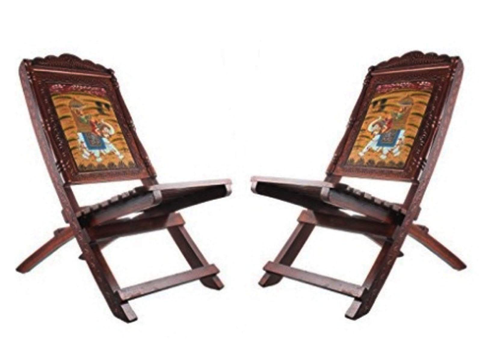 Primium Quality Wooden Chair Beautiful Handcrafted And Handpainted Wooden Chair Set Living Room Furniture Home & Kitchen DCor 18