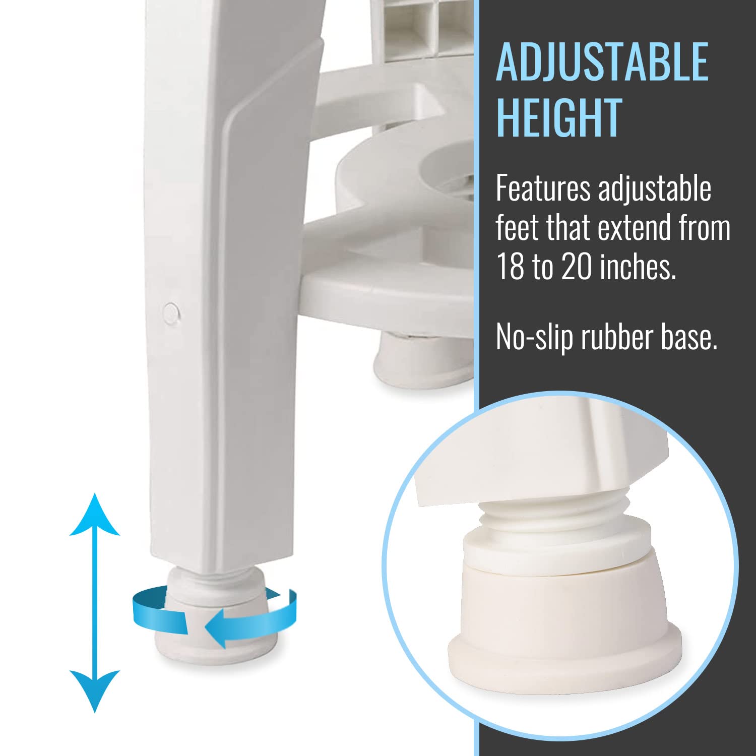 HealthSmart Swivel Shower Stool Seat with Storage Shelf  Rotating Shower Chair for Bathtub  Tool-Free Assembly  White