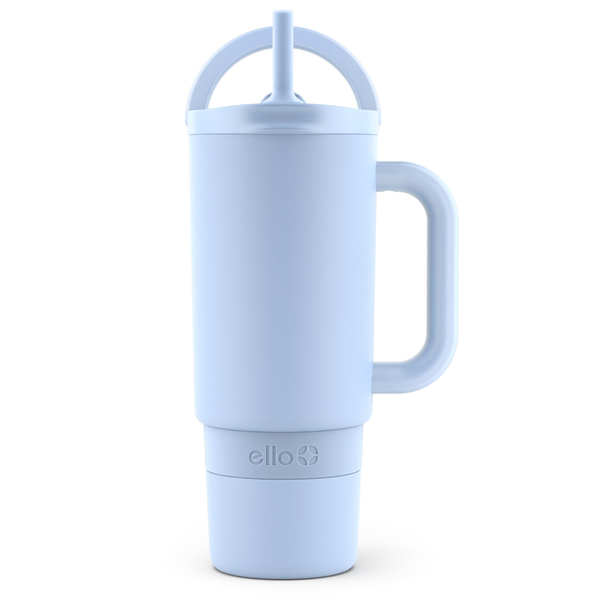 Ello Port 30oz Tumbler with Carry Loop & Integrated Handle, Vacuum Insulated Stainless Steel Reusable Water Bottle, Travel Mug w