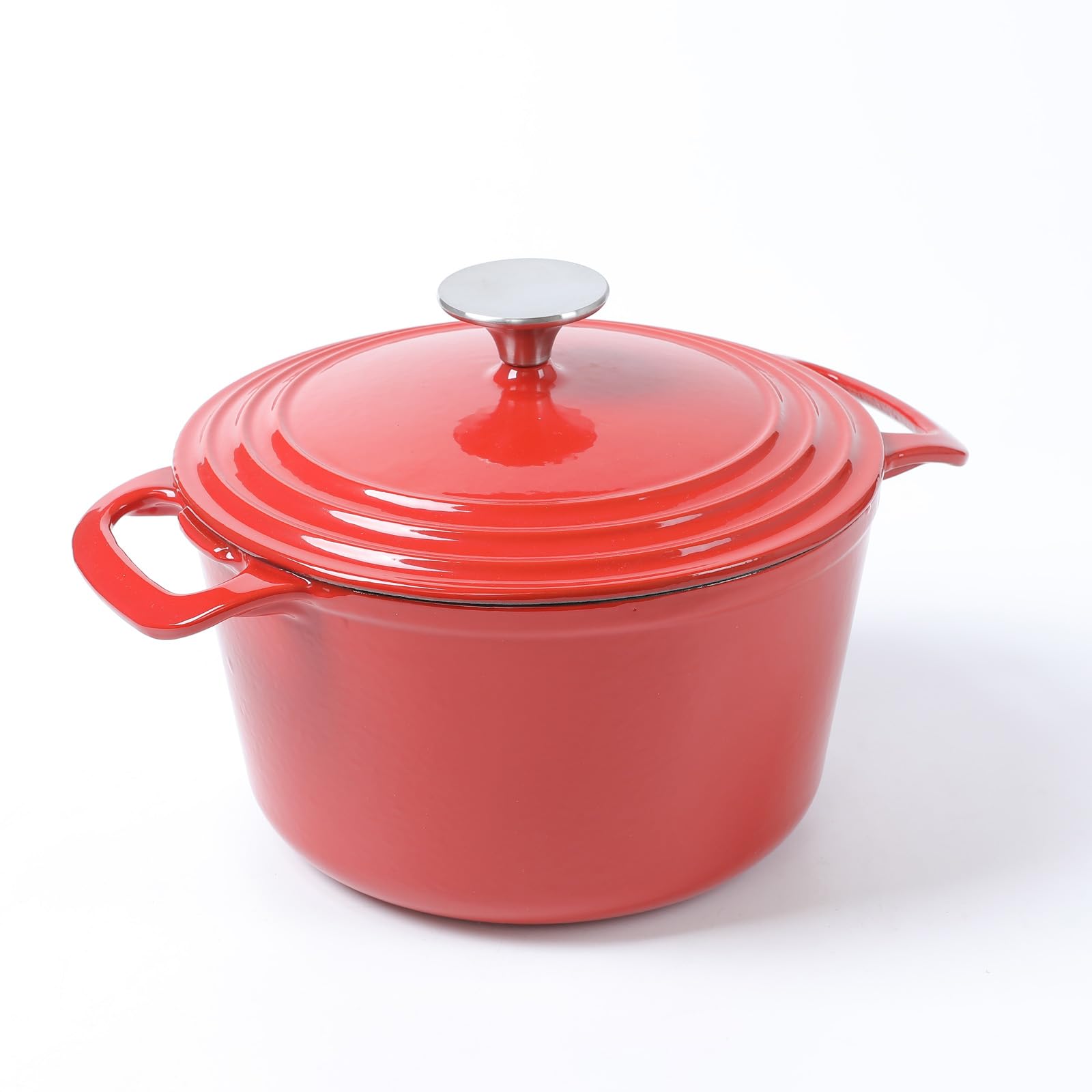 Hawok Enameled Cast Iron Round Dutch Oven Casserole-3.5-Quart/3.3-Liters Red