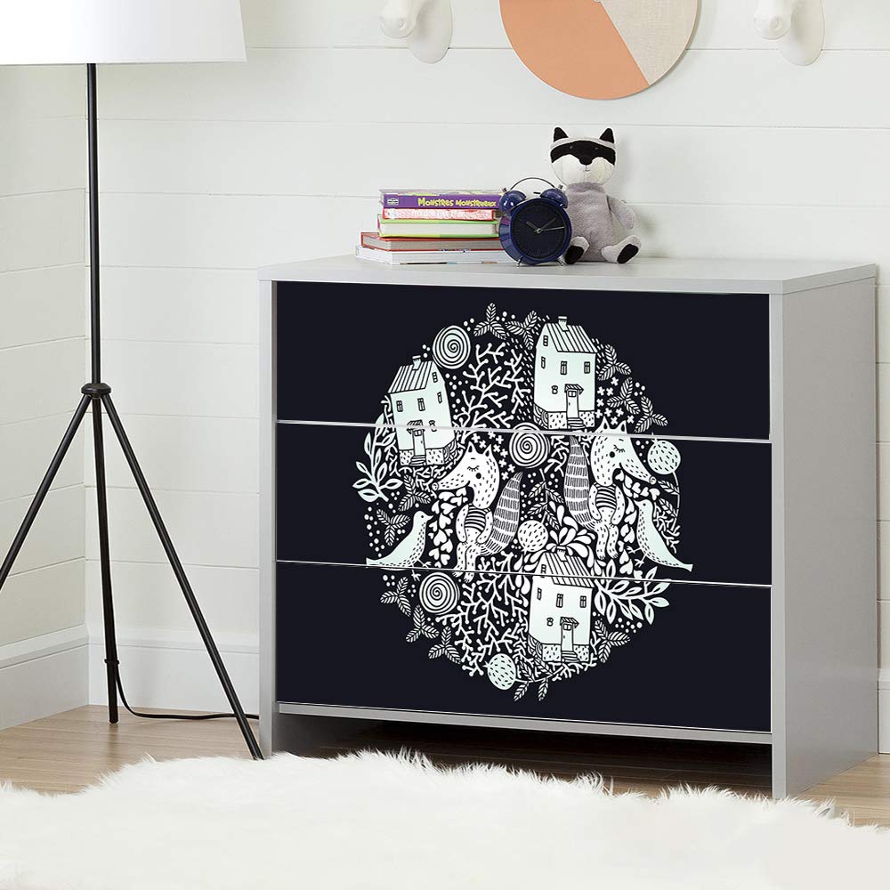 Self-Adhesive Dresser Sticker, Peel And Stick Furniture Stickers/Decals, Removable Furniture Skin (006, Malm)