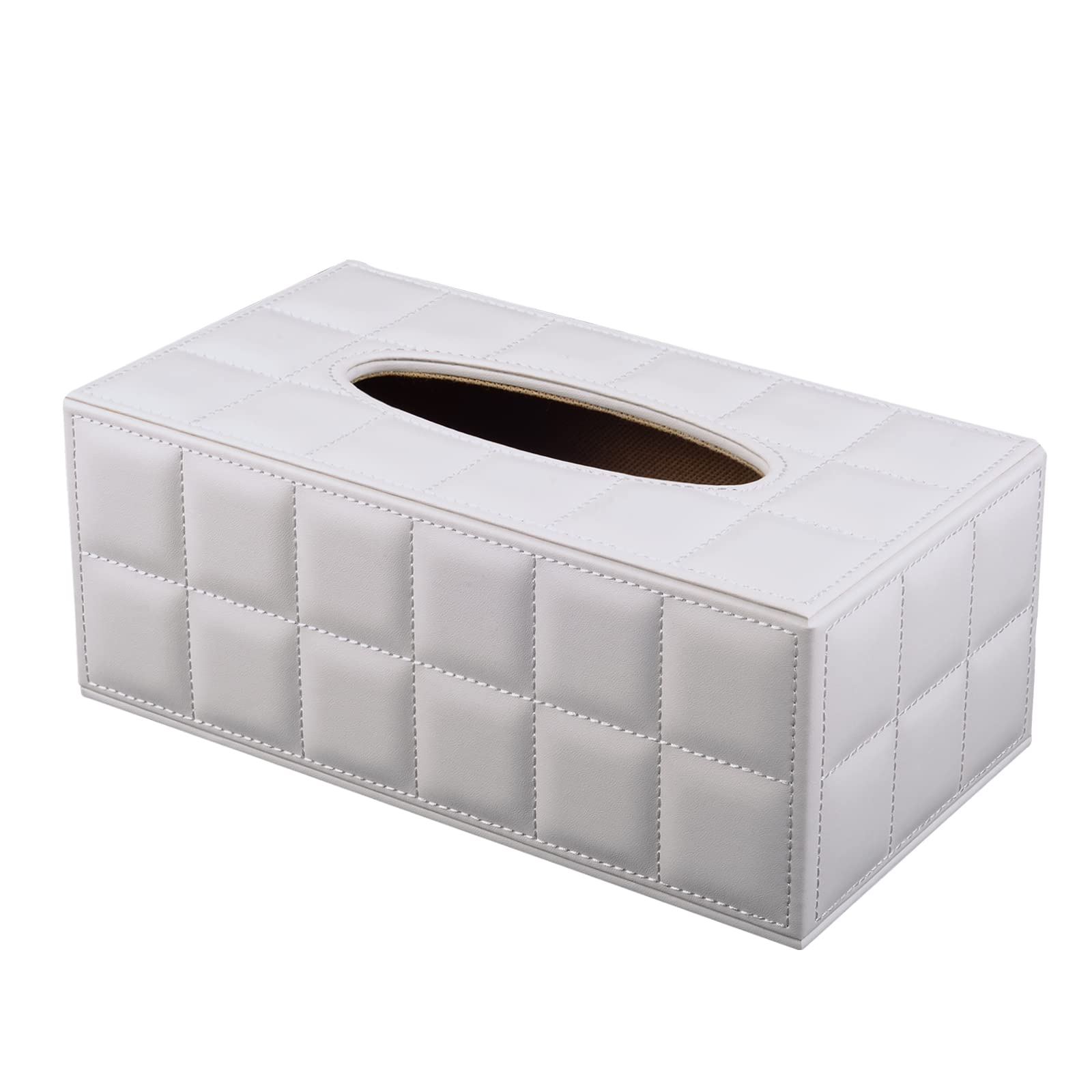 High-End Fashion Pu Leather Tissue Box Holder Cover Rectangular,Napkin Facial Tissues Cube Dispenser,Tissue Cover Decorative Con