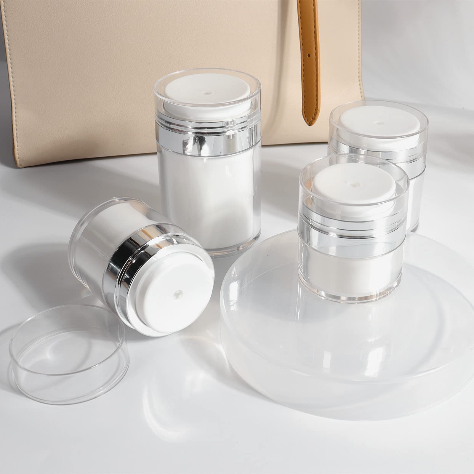 Airless Pump Jar - 3.5 Oz Moisturizer Pump Dispenser Drunk Elephant Container, Pump Jars For Lotions And Creams, Empty Cream Sub