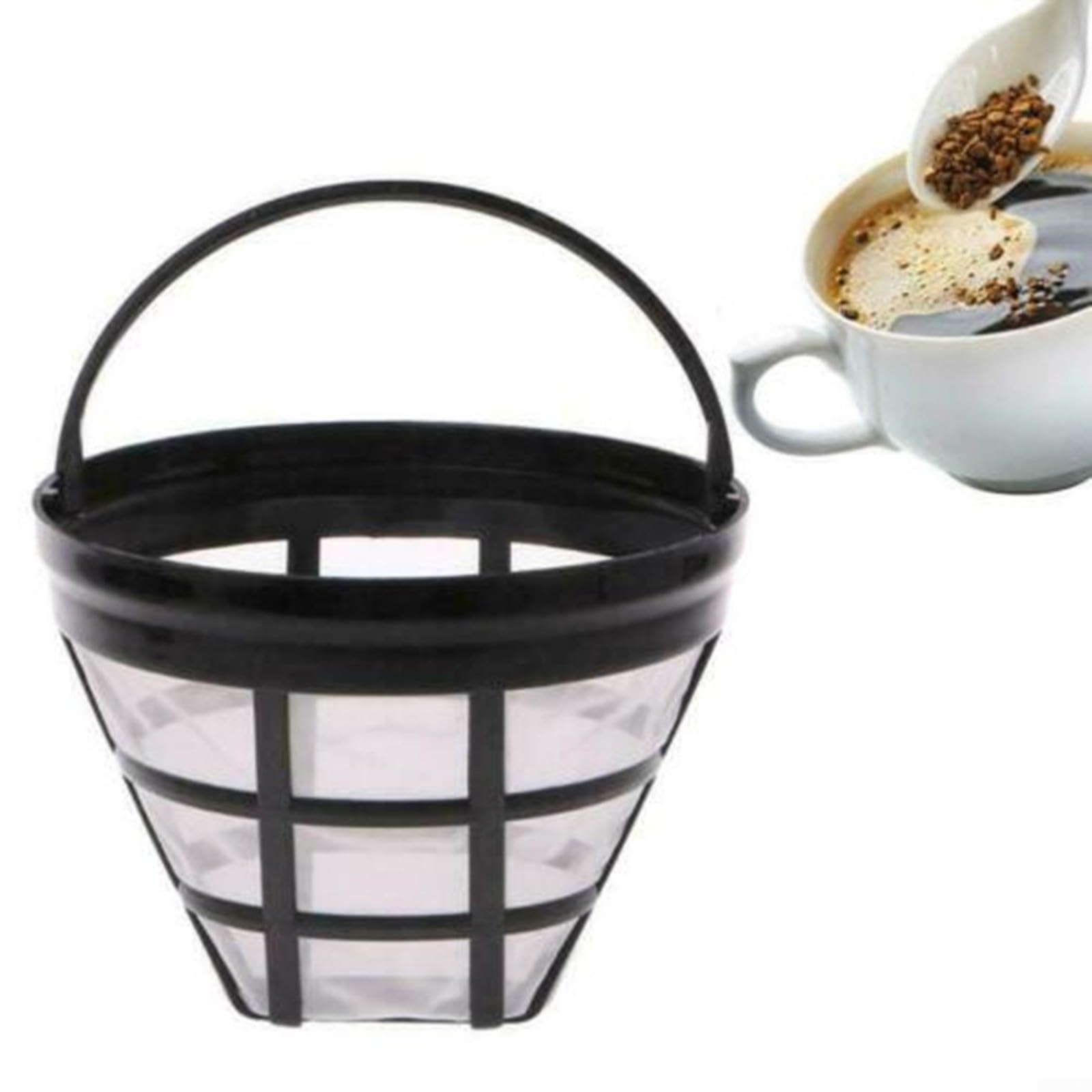 Yunnesdre Reusable Coffee Filter Basket Stainless Steel Black