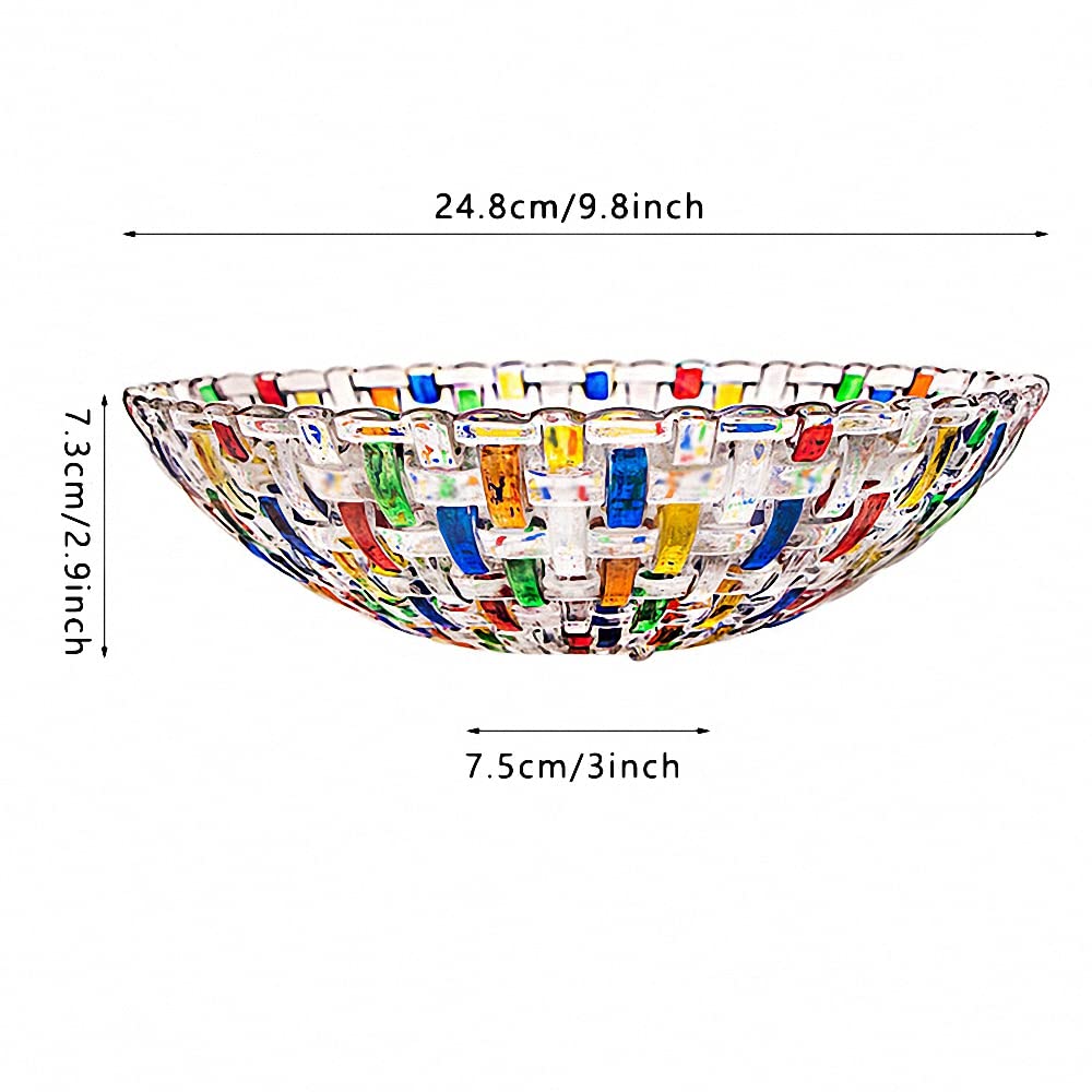 Magcolor Hand Painted Colorful Woven Glass Crystal Salad & Fruit Bowl Decoration Centerpiece For Home Office Wedding Decor  Fruit  Snack  Dessert  Server