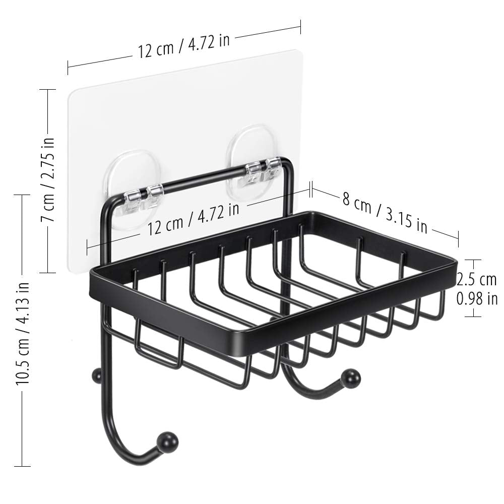 Odesign Soap Dish Sponge Holder With Hook For Bathroom Shower Kitchen Wall Mounted Rustproof Stainless Steel