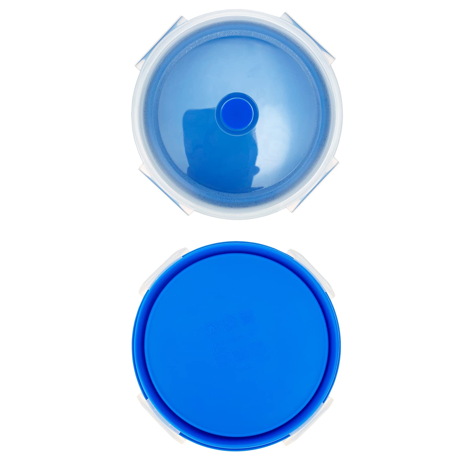 Lunbengo 1200Ml Large Collapsible Lunch Bowl With Lid, Camping Bowls With Foldable Spoon, Silicone Bento Box, For Meal Prep & Fo