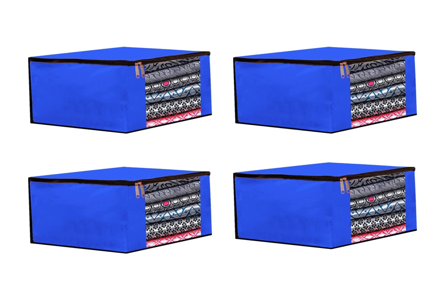Shubhkraft Non Woven Garment Cover | Saree Storage Organiser | Non Woven Wardrobe Organizer With Front Window Saree Cover Storag