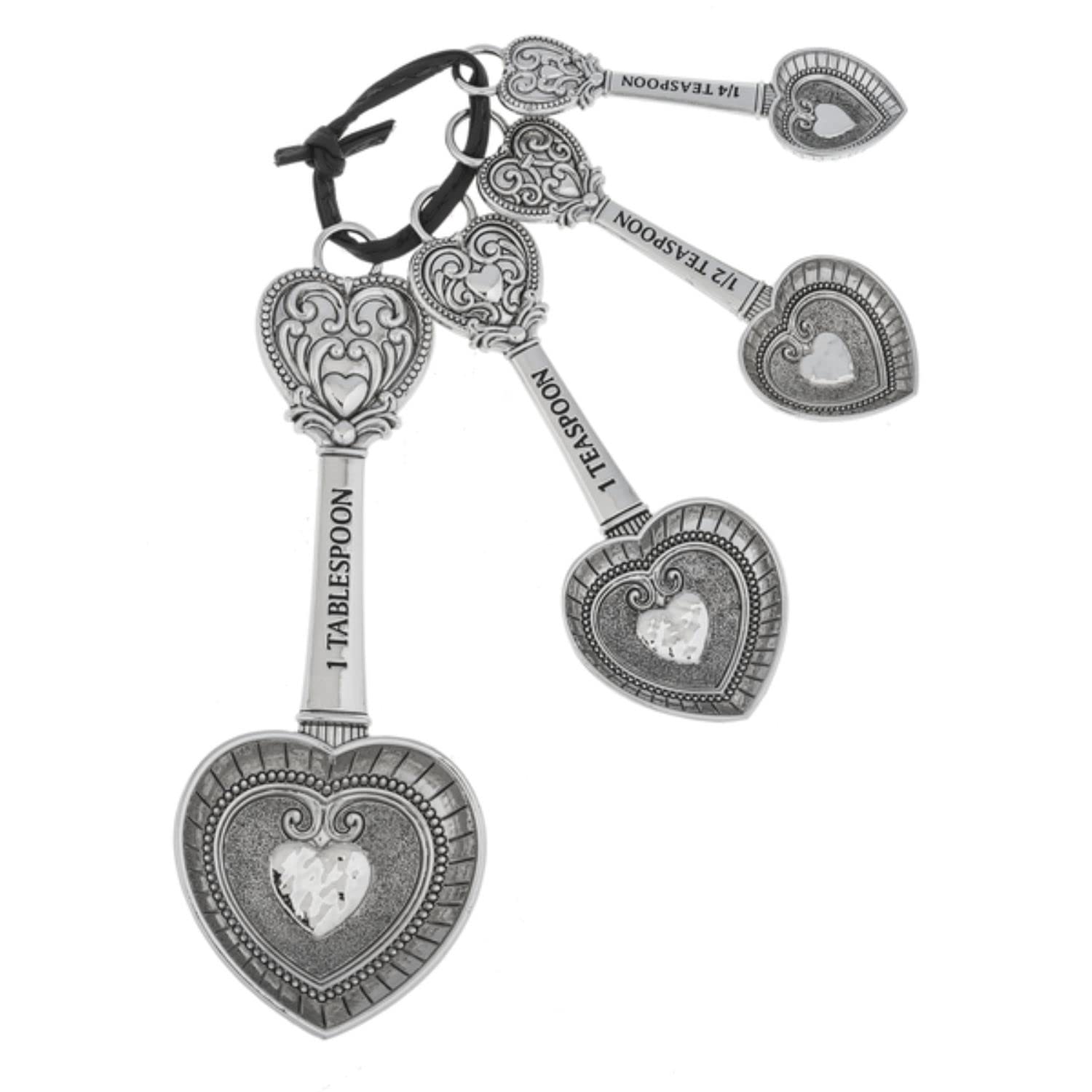Ganz ER48885 Hearts Zinc Measuring Spoon- 4 piece set