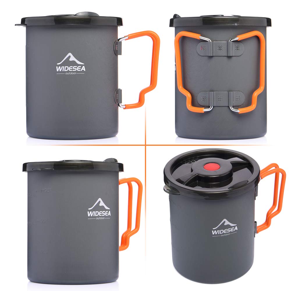 Widesea Camping Coffee Pot 750Ml, French Press Coffee Maker,Lightweight Backpacking Pot With Collapsible Handle For Camping,Hiki