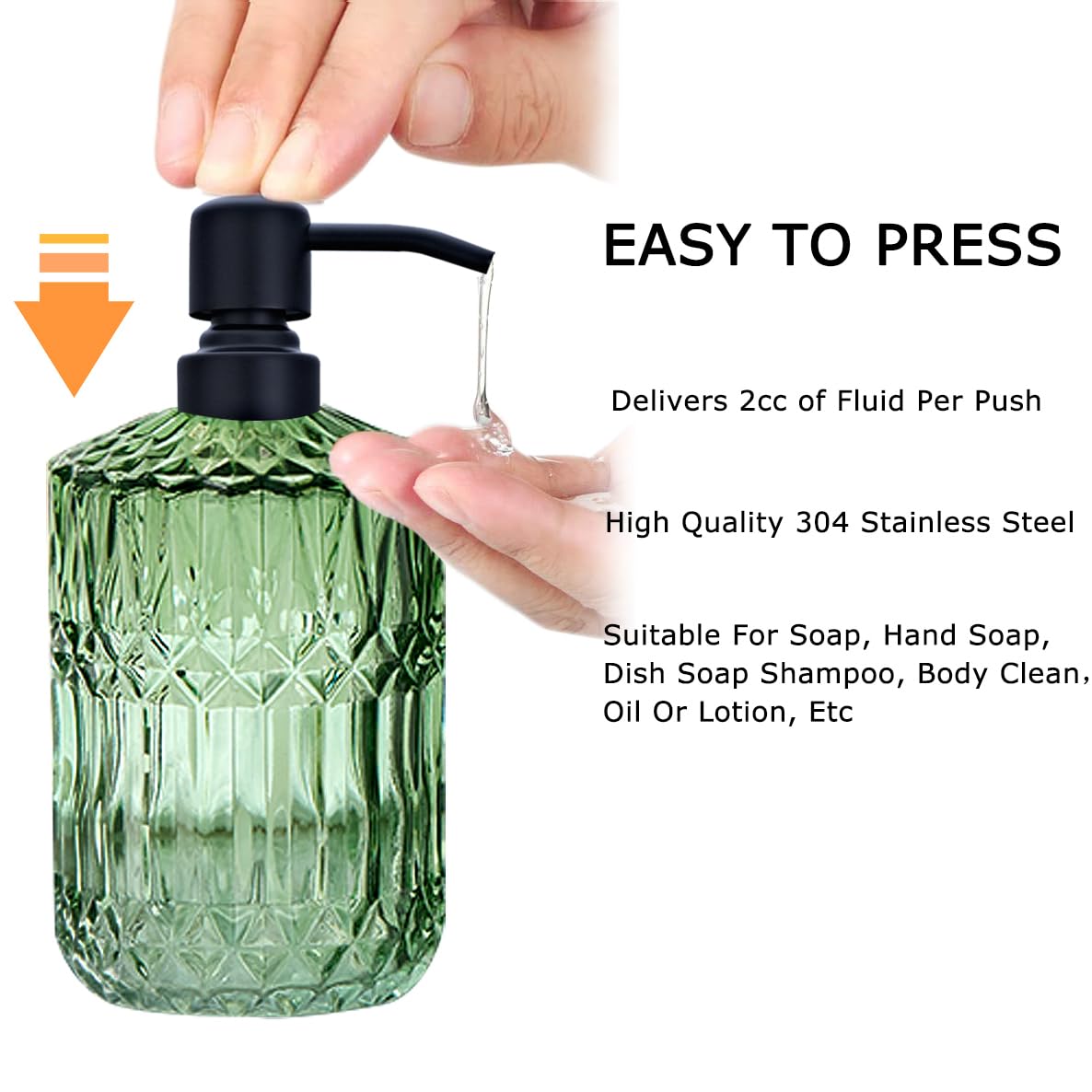 Aunrgo Black Soap Dispenser Pump Replacement - Matte 304 Stainless Steel Hand Soap And Lotion Dispenser Pumps Replacement For Re