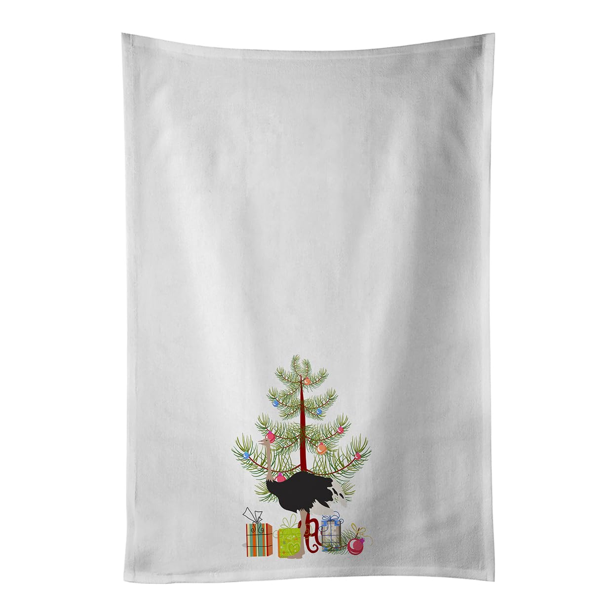 Common Ostrich Christmas White Kitchen Towel Set of 2