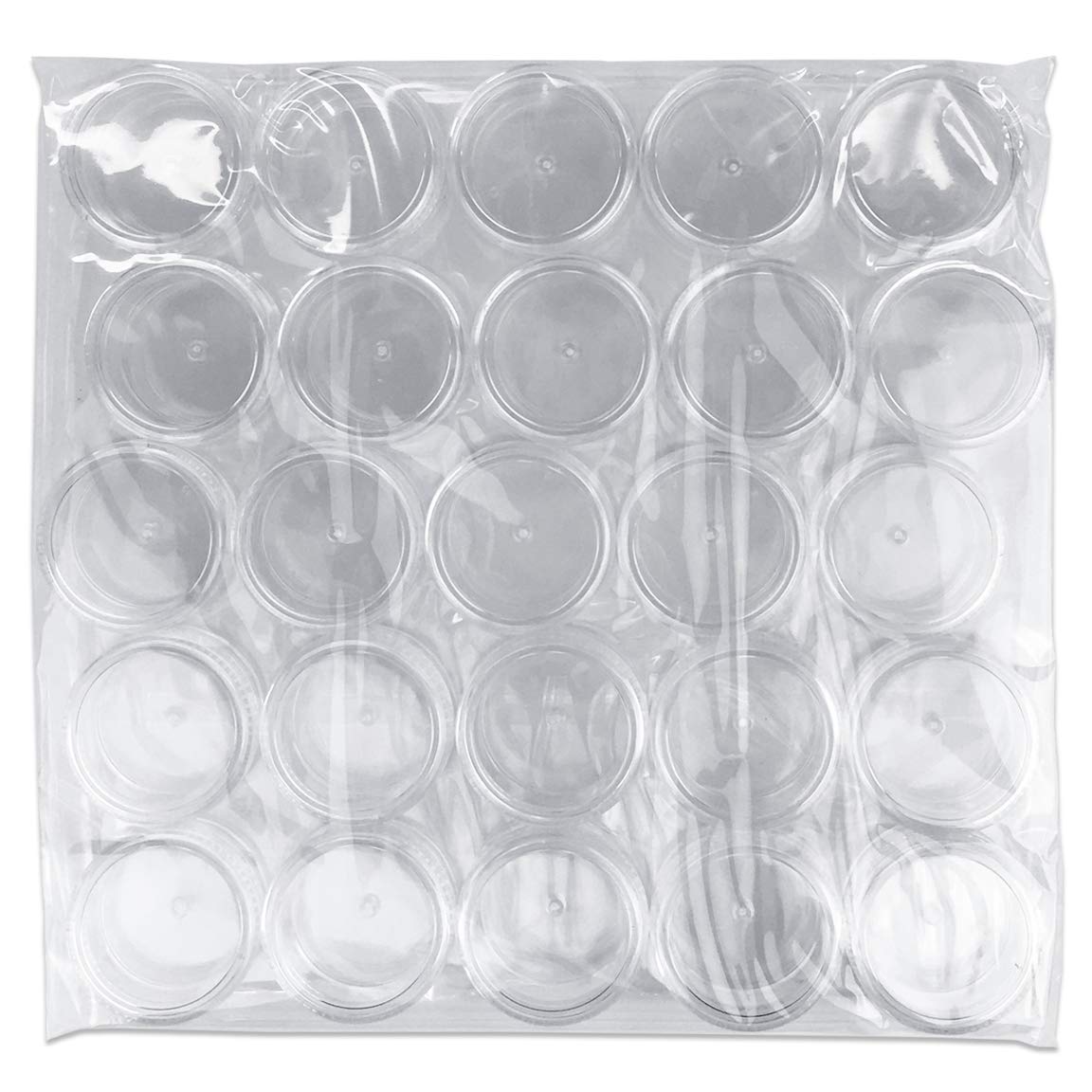 Beauticom (Quantity: 25 Pieces) 5G/5Ml Round Clear Jars With Screw Cap Lids For Lotion, Creams, Toners, Lip Balms, Makeup Sample